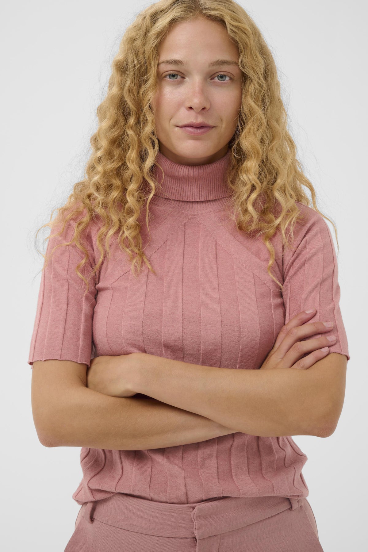 Inwear naisten neulepusero NikolaiW Kellsie SS Pullover, Ash Rose Melange