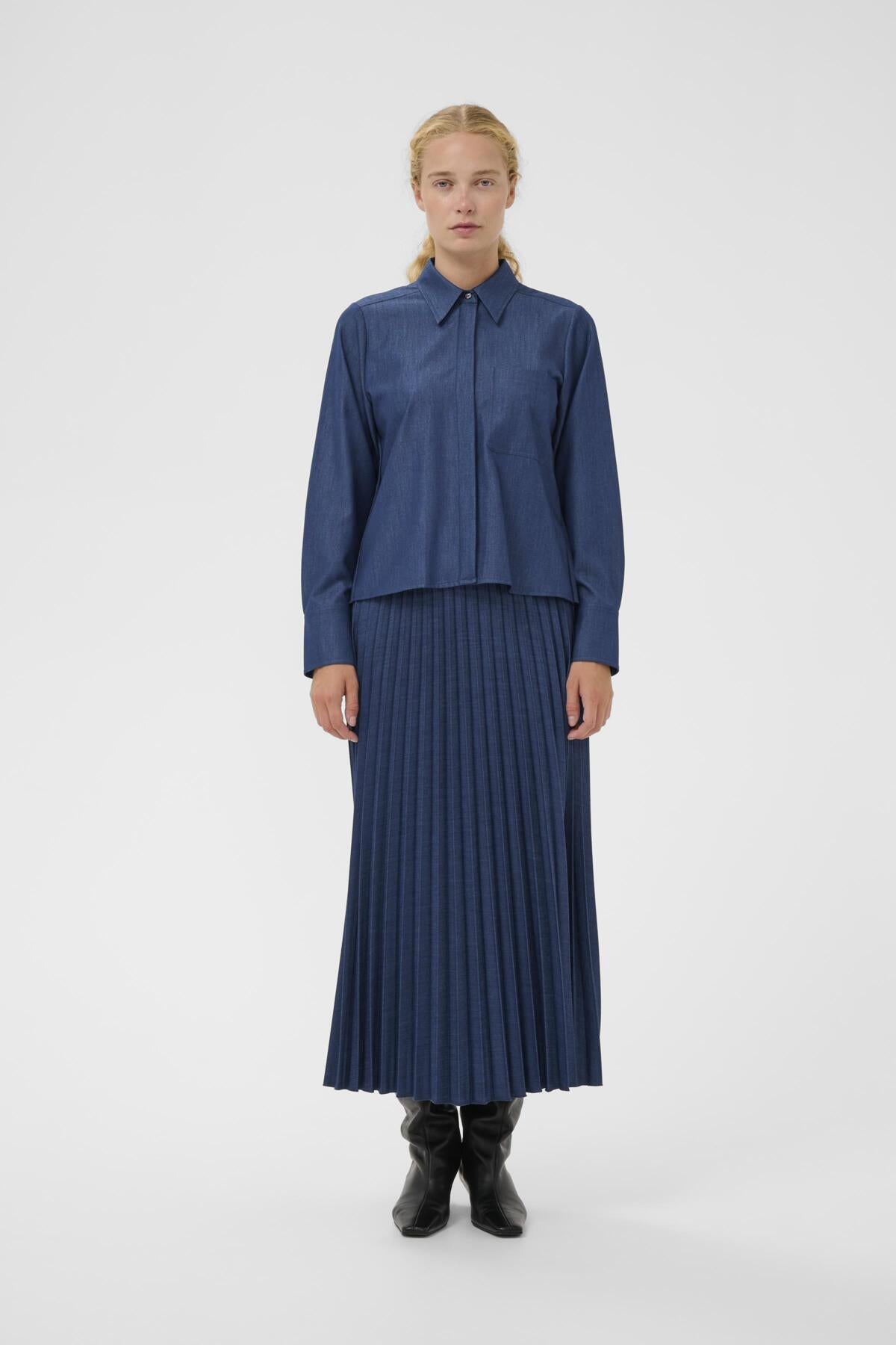 Inwear naisten hame CHERRIEIW SKIRT, Dark Denim