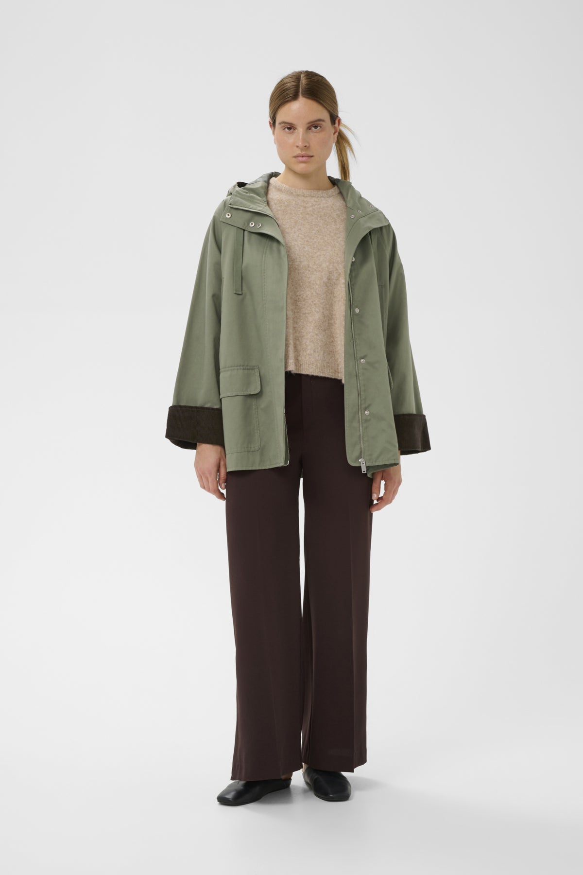 Inwear naisten takki GracelynnIW Hooded Jacket, vihreä