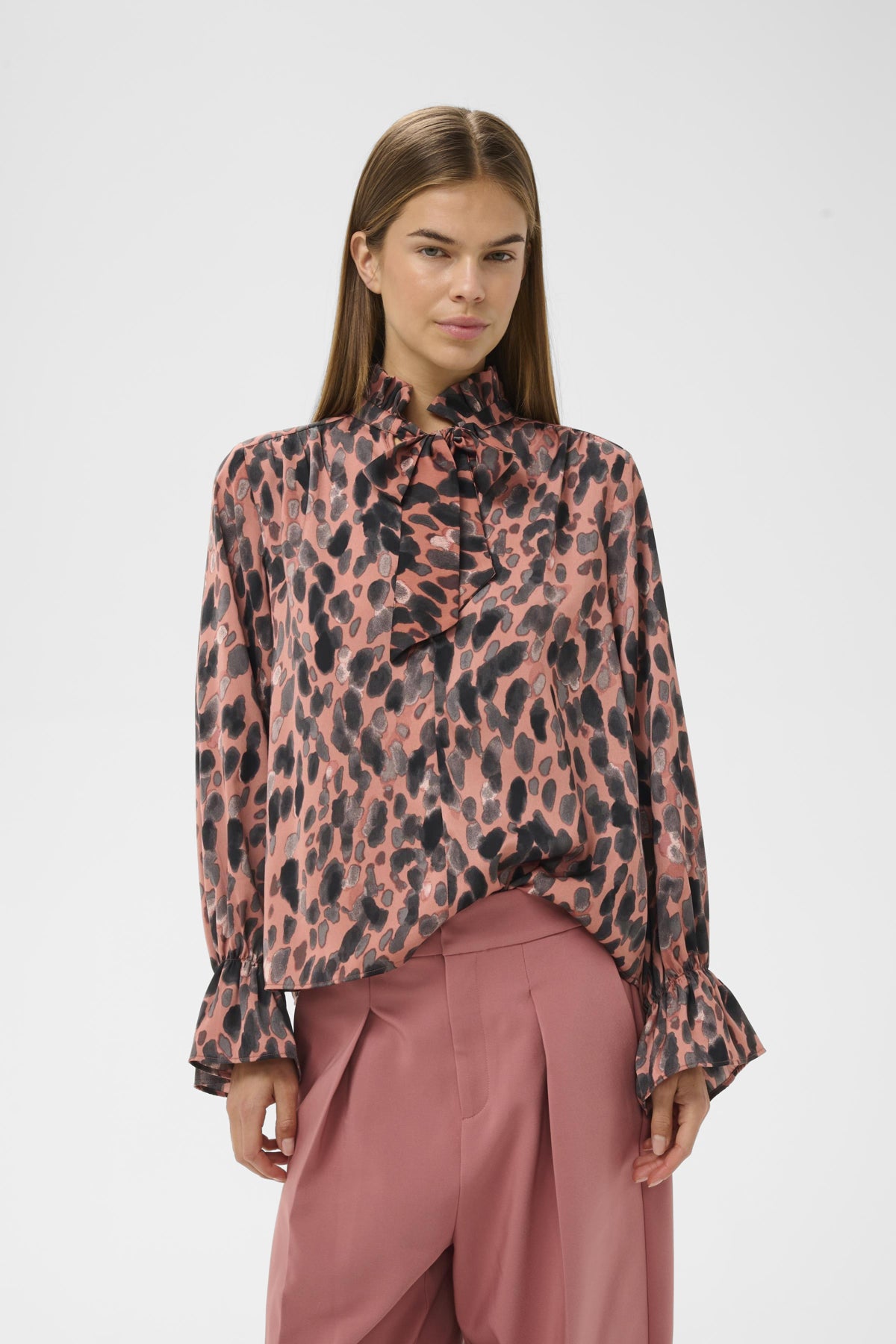 Inwear naisten paitapusero GRACIEIW PRINTED BLOUSE, Rose Painted Dot
