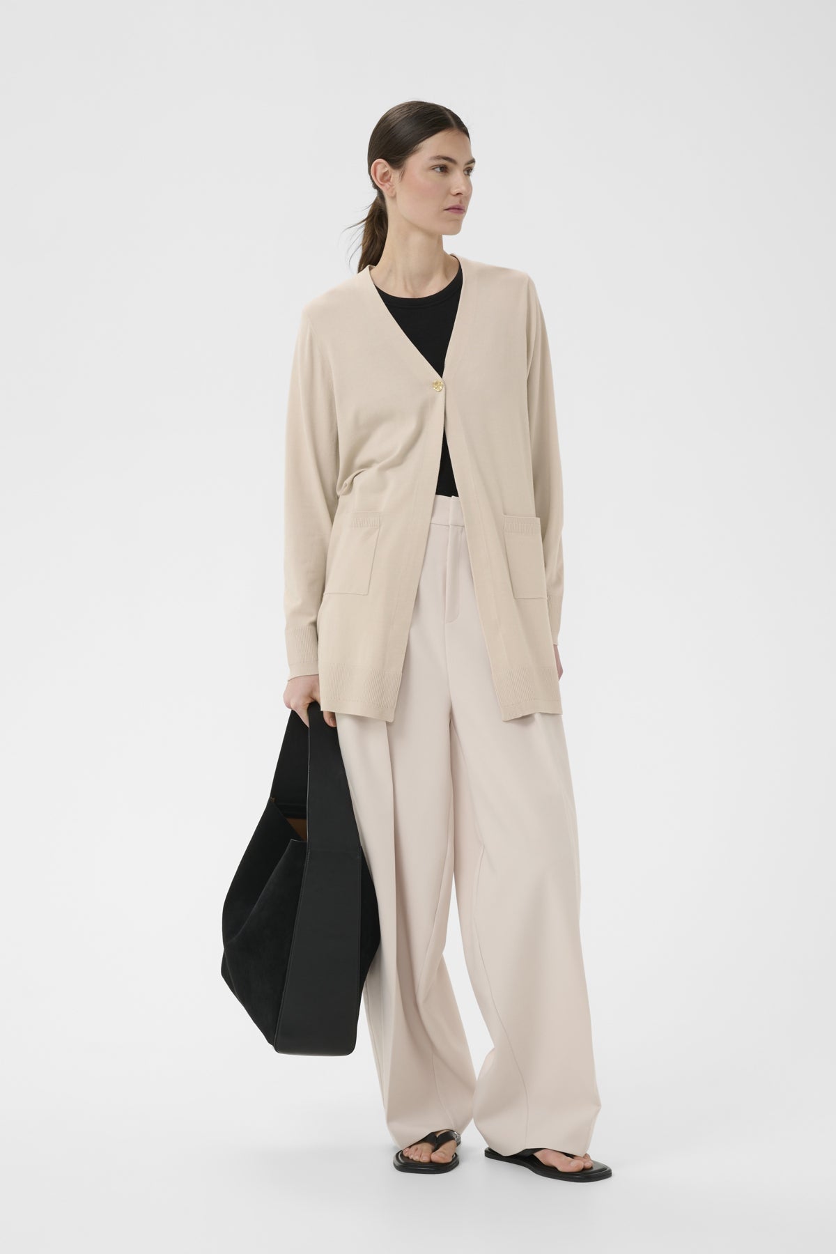 Inwear naisten neuletakki Mikoiw Core Long Cardigan, Haze