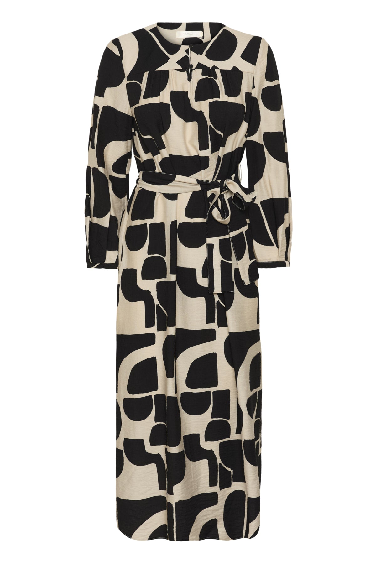 Inwear mekko LYNNIW Belted Dress, musta kuosillinen