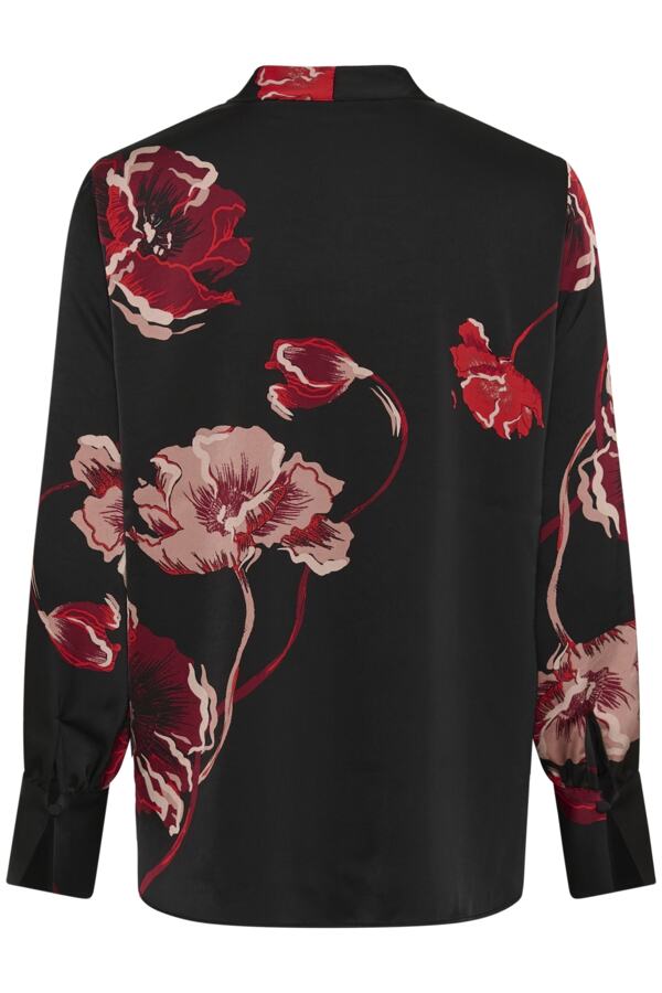 DAWNIW V-NECK Black Poppy Rose