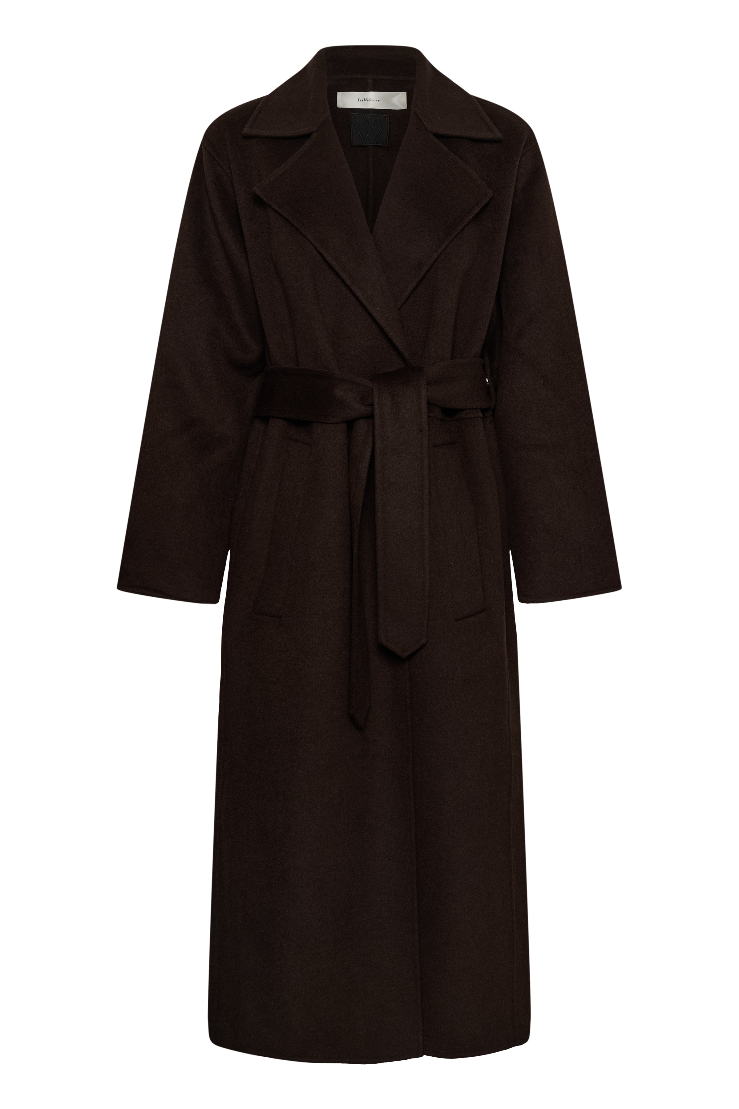 InWear naisten villakangastakki Zillaiw Long Coat, Chocolate Brown