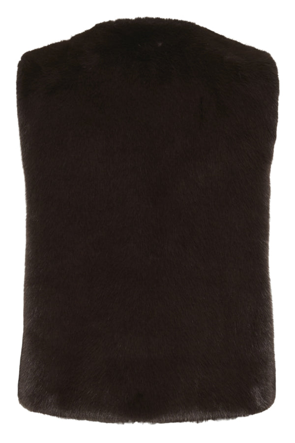 InWear naisten tekoturkisliivi Zabelleiw Waistcoat, Chocolate Brown