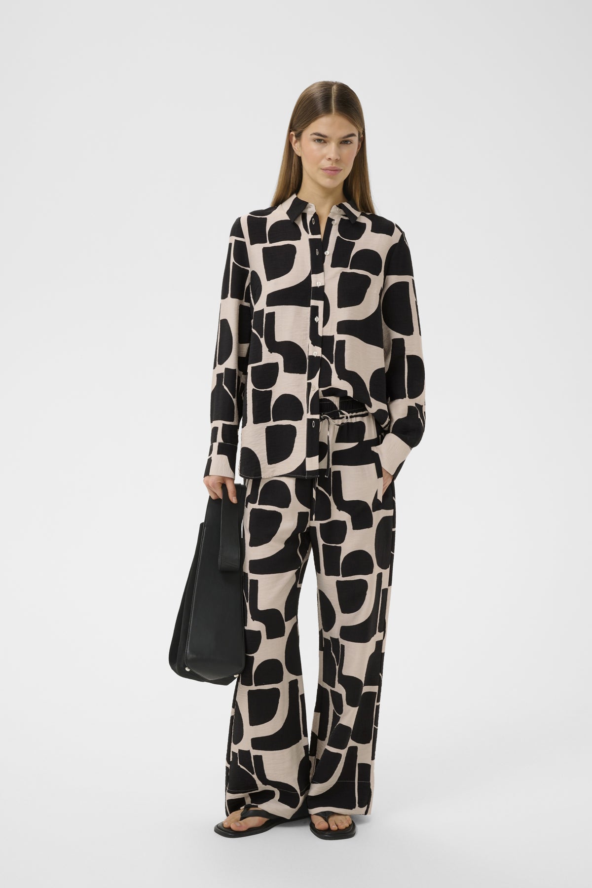 Inwear naisten housut LynnIW Pant, Black Soft Blocks
