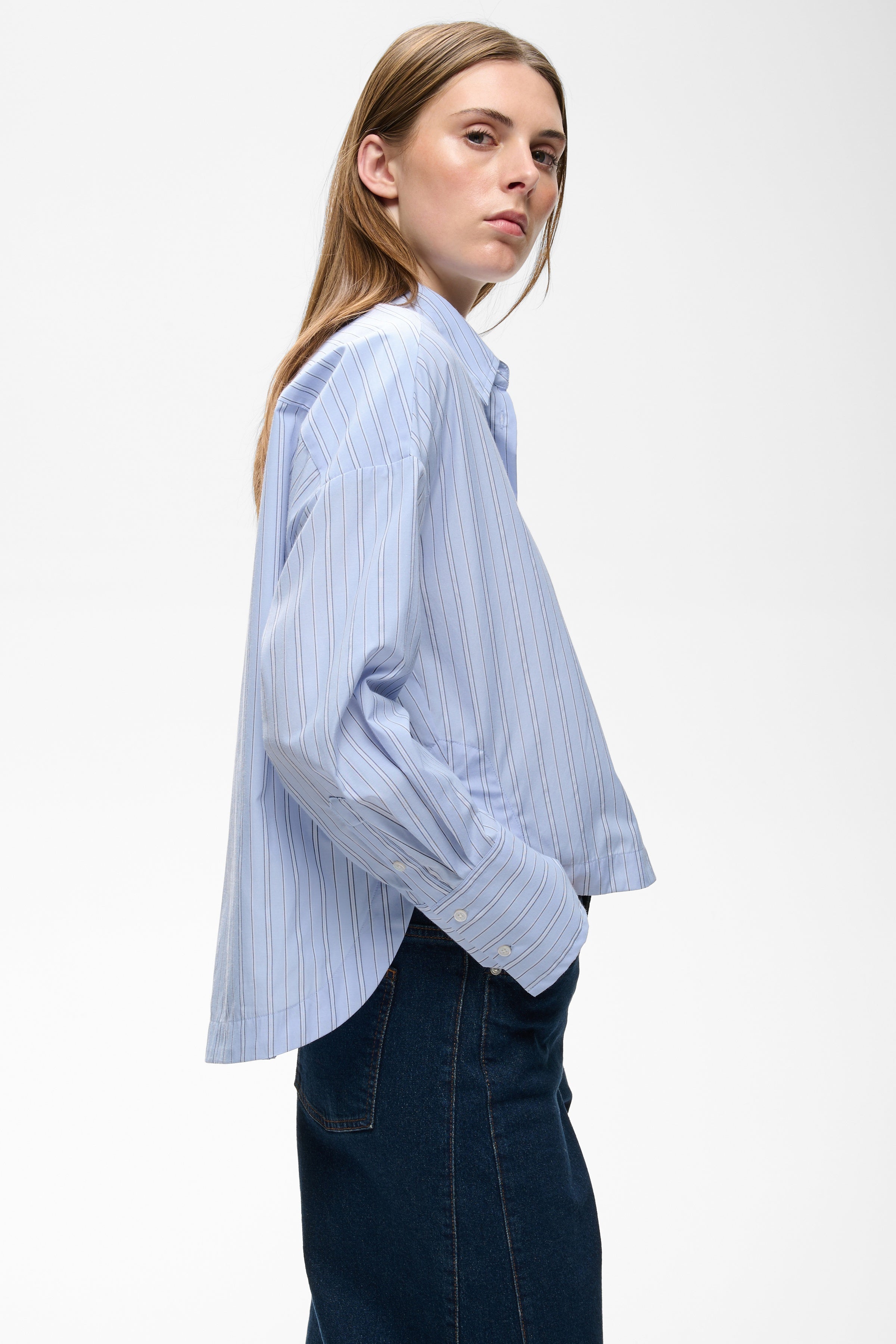 InWear naisten paitapusero HalenIW Short Shirt, Brunnera Blue