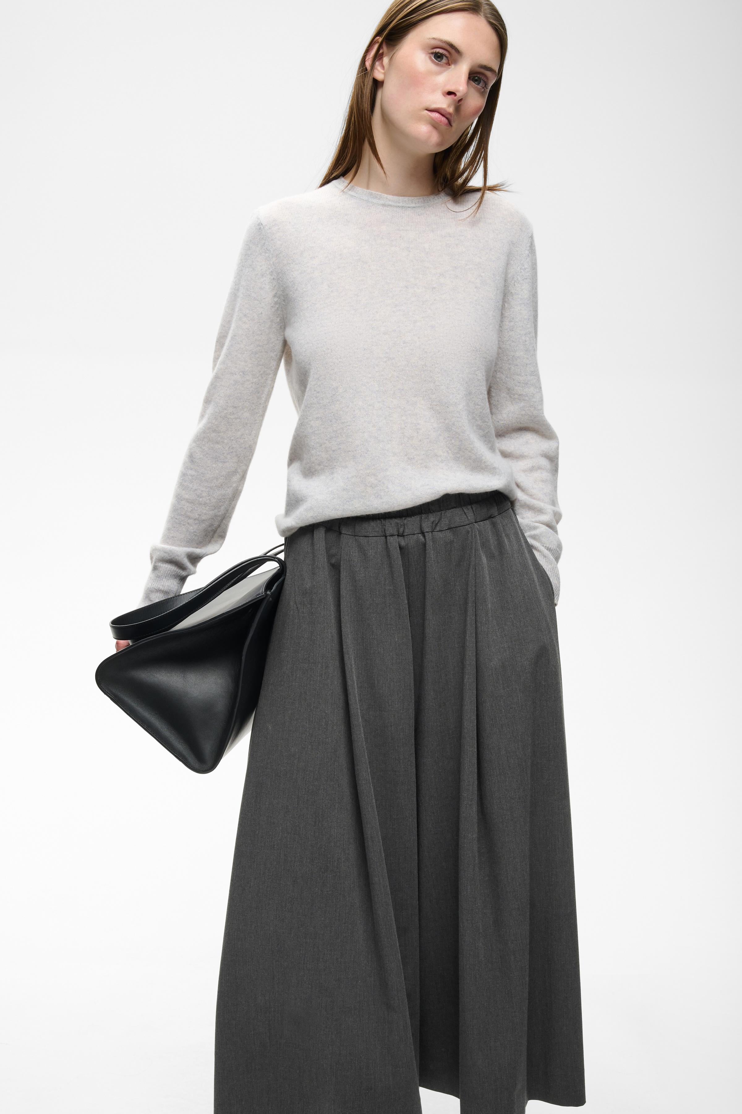 InWear naisten kangashousut CleohIW Skirtpant, Dark Grey Melange