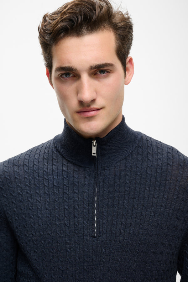 Matinique miesten neulepusero Mamason Merino Pullover, Blue Nights Melange