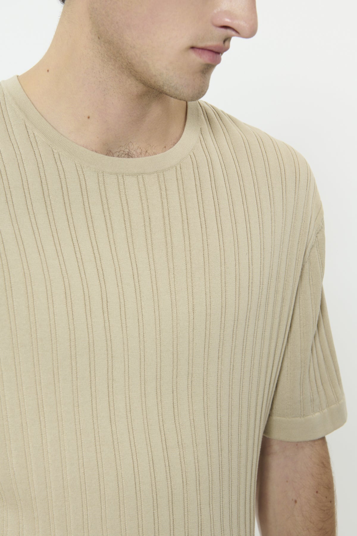 Matinique miesten t-paita MATrivolt Knitted T-Shirt, Plaza Taupe