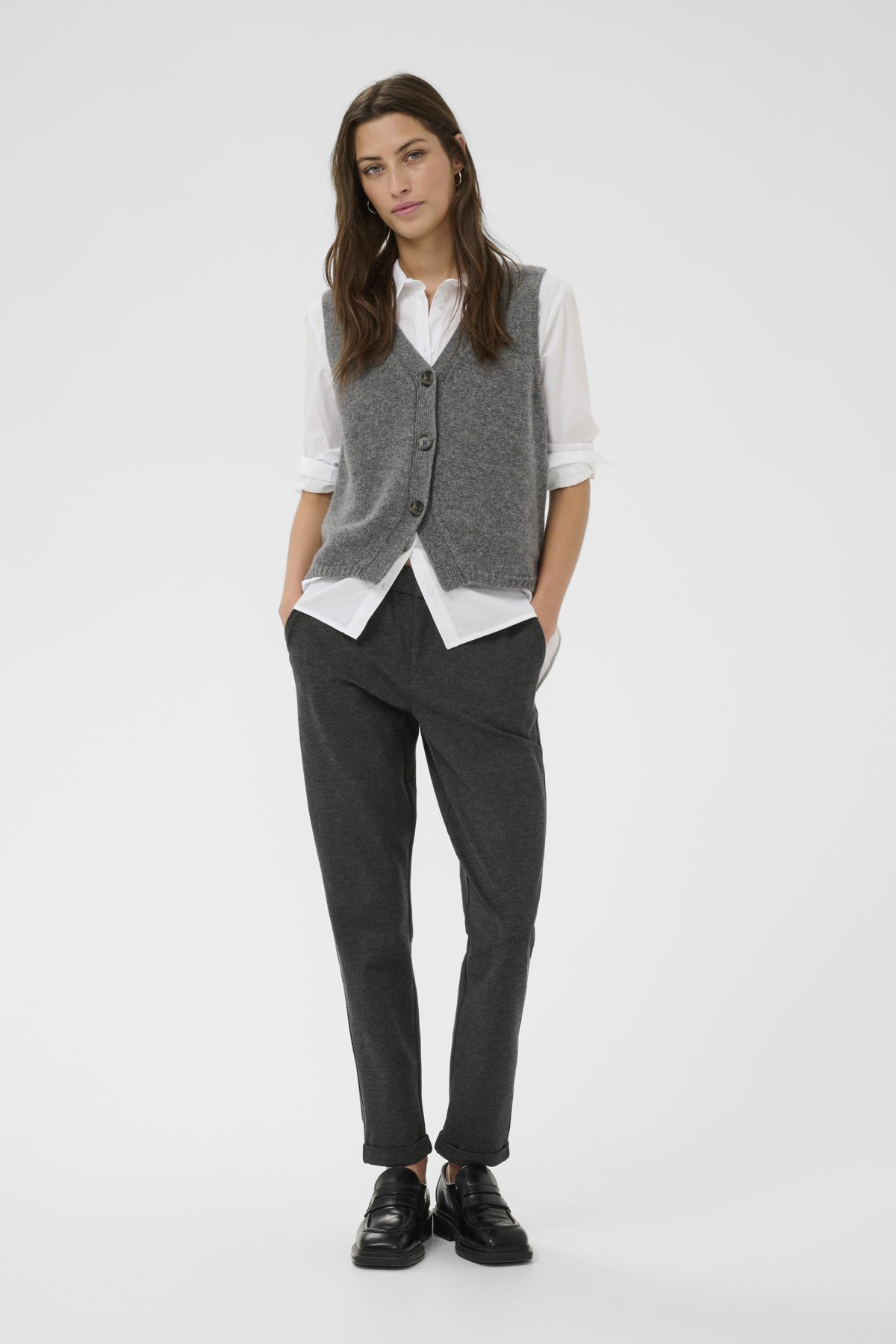 Part Two naisten housut K Mighty Pant, tumma harmaa