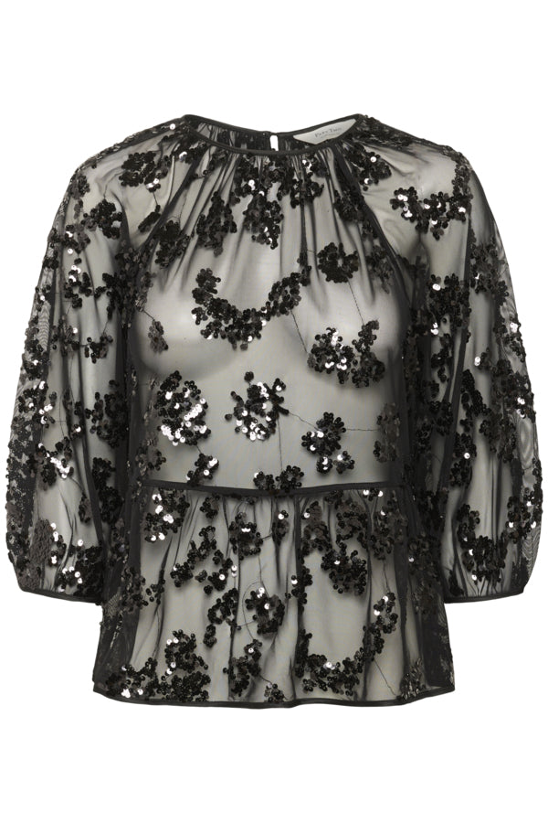 Part Two naisten pusero VIVANPW BL, Black Sequins on mesh