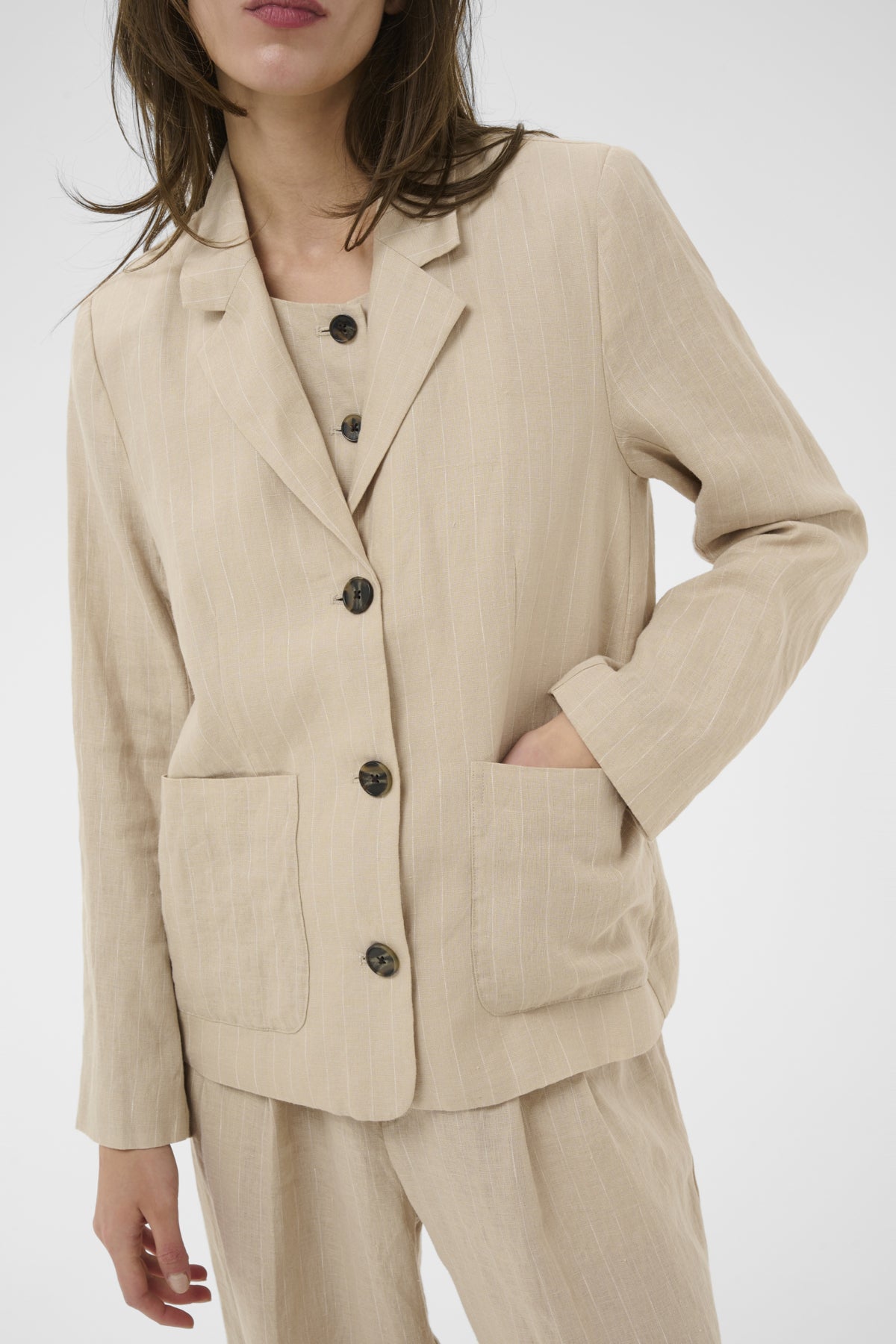 Part Two naisten bleiseri AlitaPW Blazer, Neutral Pinstripe