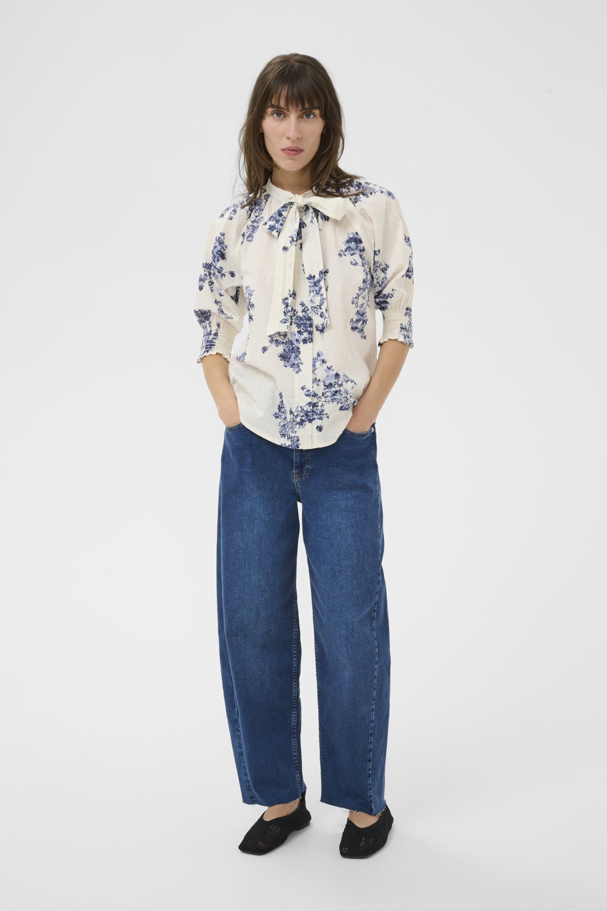 Part Two naisten pusero ALMERAPW SH, Blue Shadow Flower Print