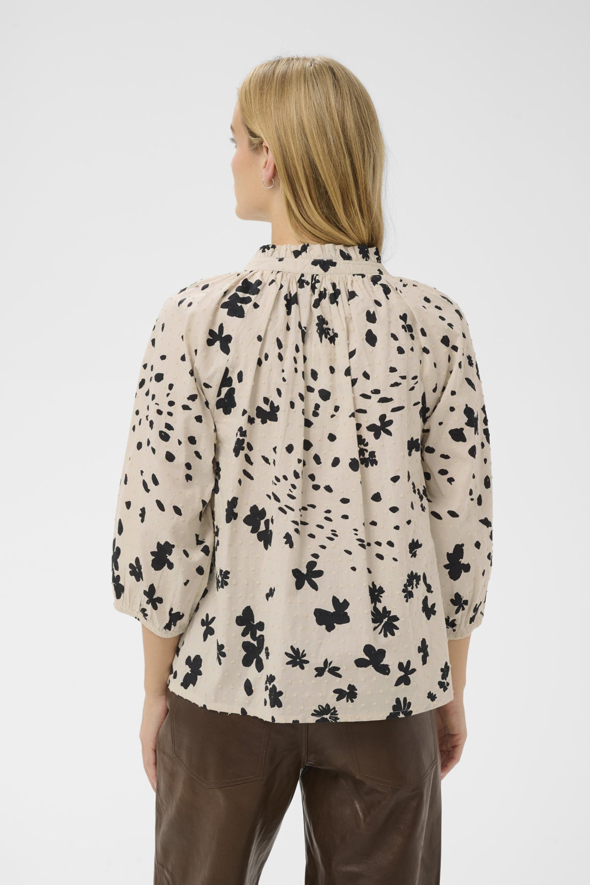 Part Two naisten pusero ALETTAPW BL, Black Dot Flower Print