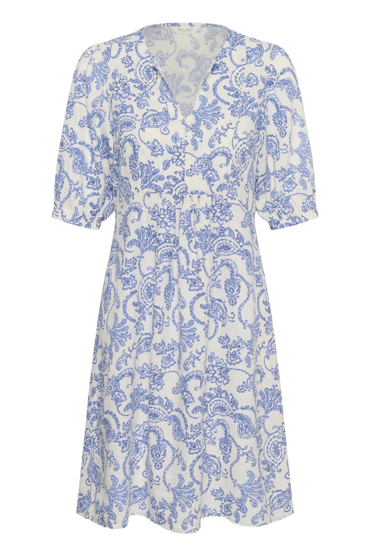 Part Two mekko Benete Dress, Blue Dot Paisley Print