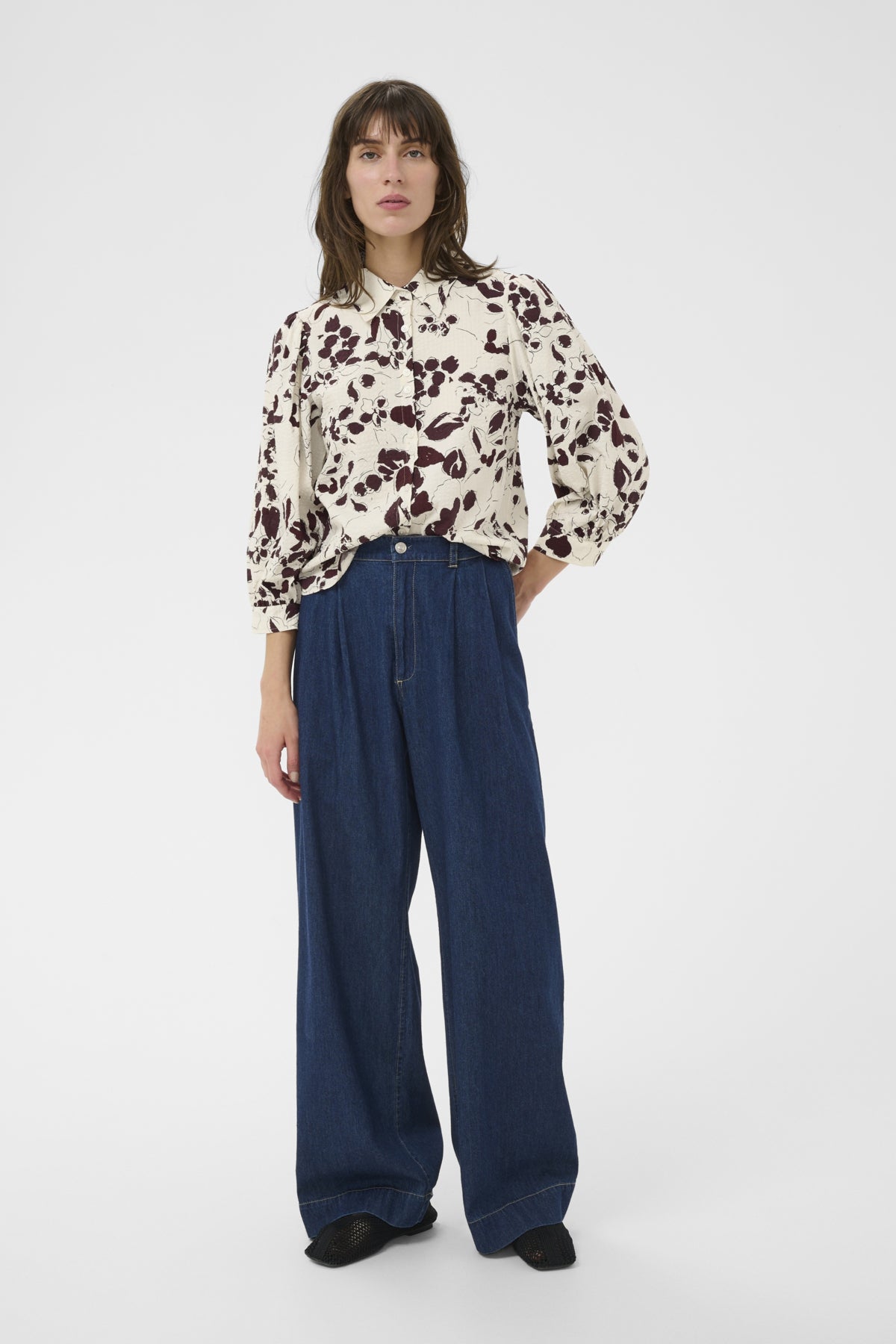 Part Two naisten paitapusero AnaisPW SH, Fig Artflower Print