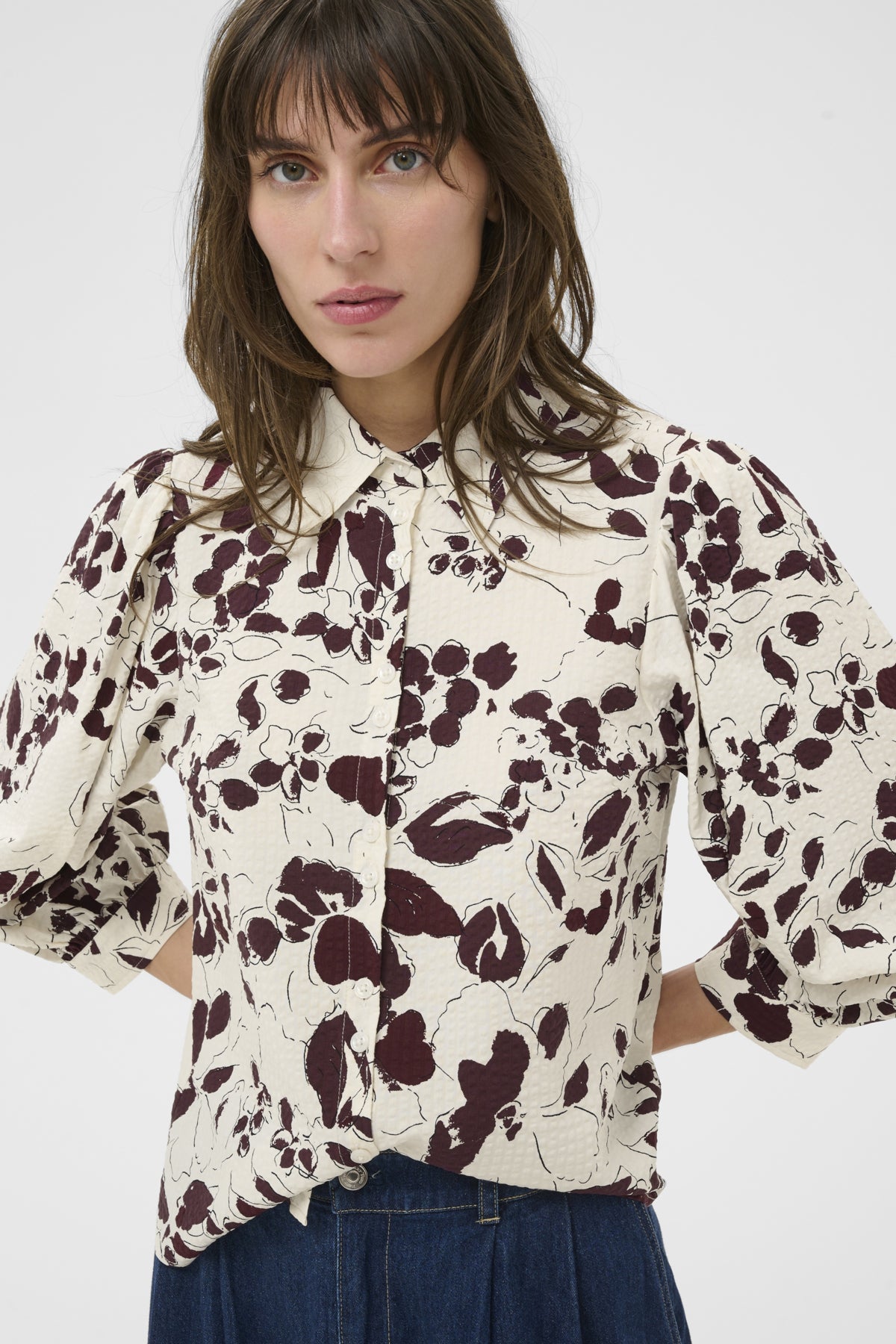 Part Two naisten paitapusero AnaisPW SH, Fig Artflower Print