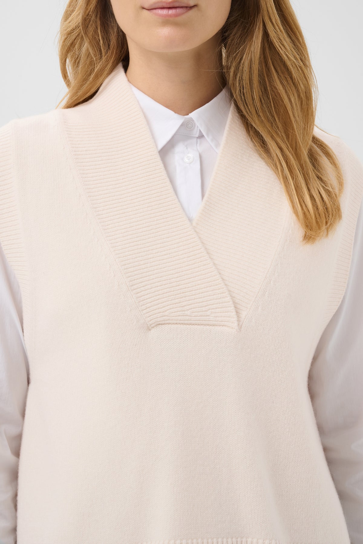 Part Two naisten neuleliivi DuhaPW Waistcoat, Eggnog