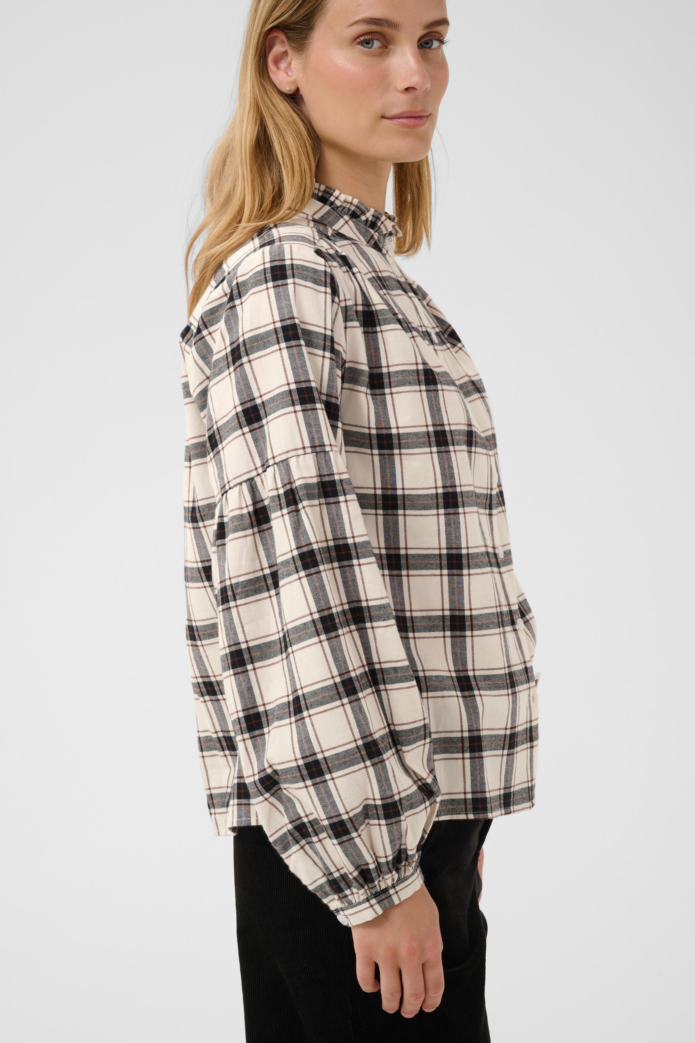 Part Two naisten paitapusero SamillaPW, Dark Navy/Mole Check