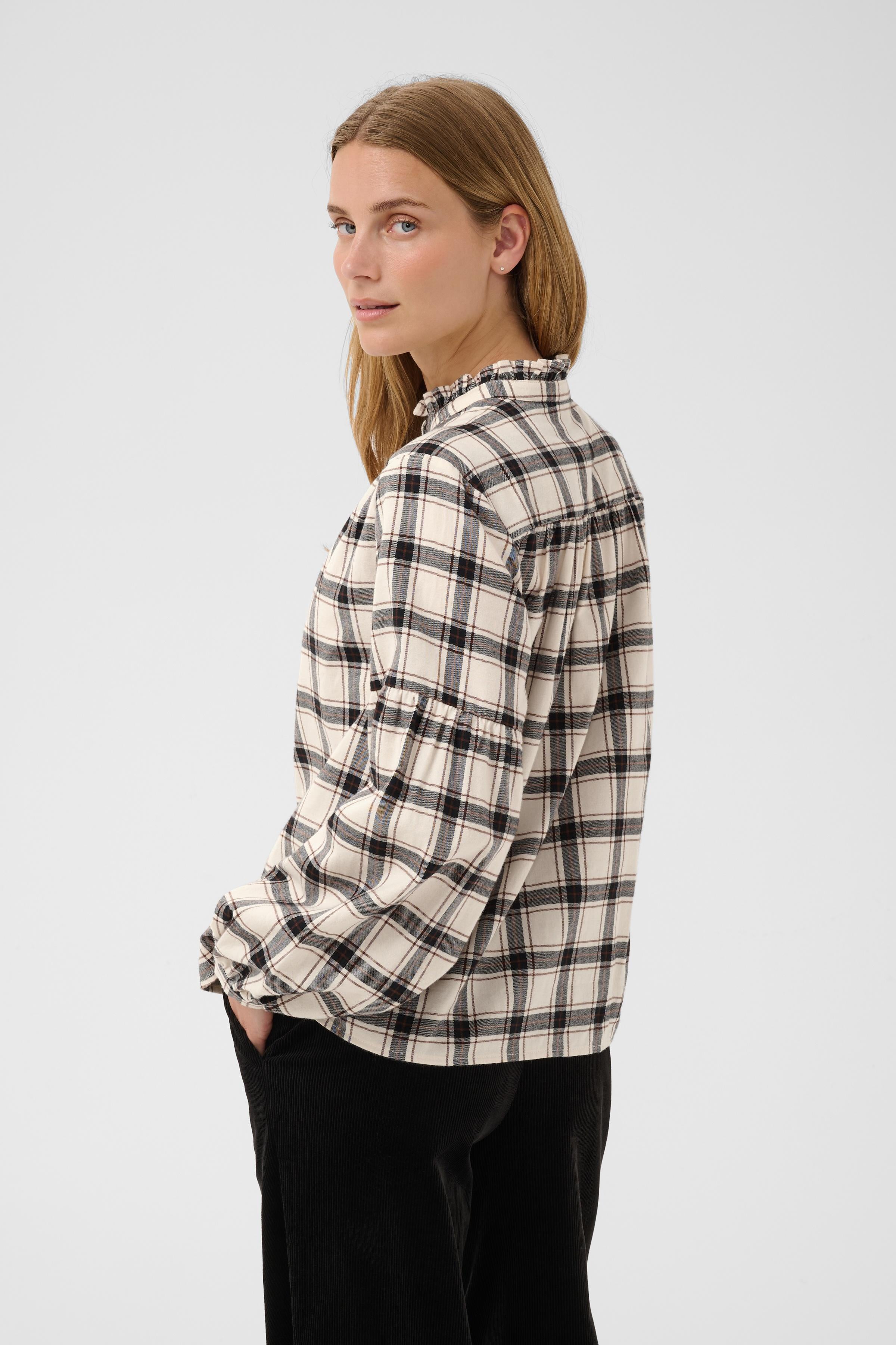Part Two naisten paitapusero SamillaPW, Dark Navy/Mole Check