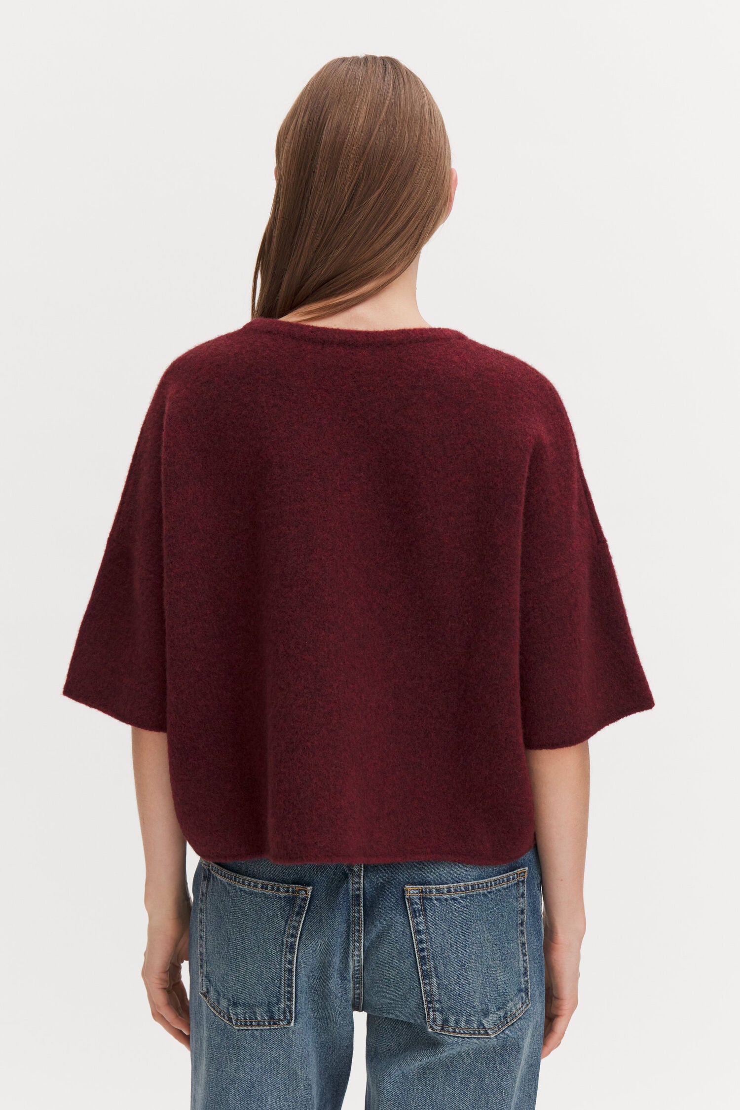 Filippa K naisten neulepusero Wool Yak Tee, punainen