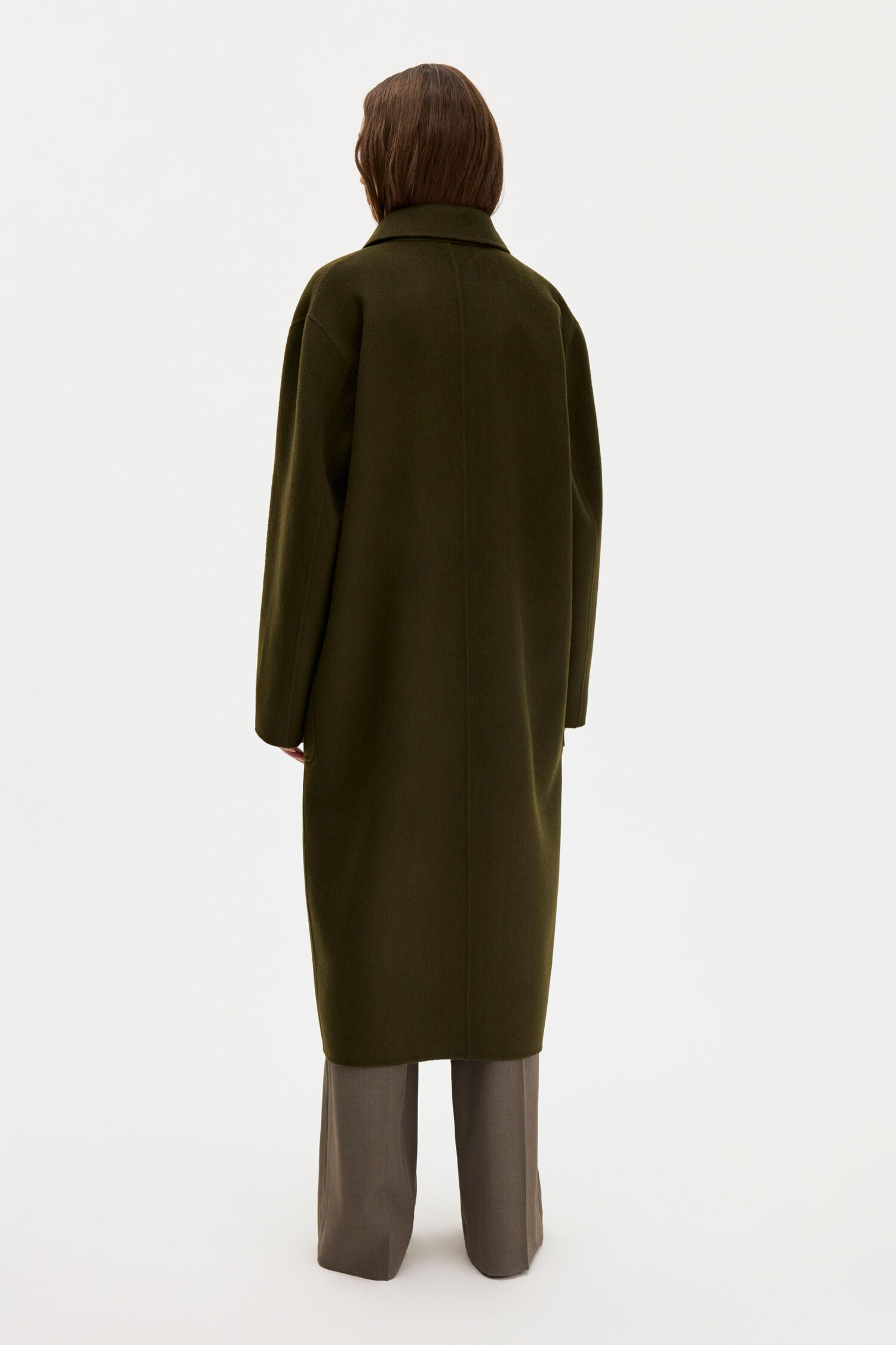 Filippa K naisten villakangastakki Amelia Doublé Coat, tummanvihreä