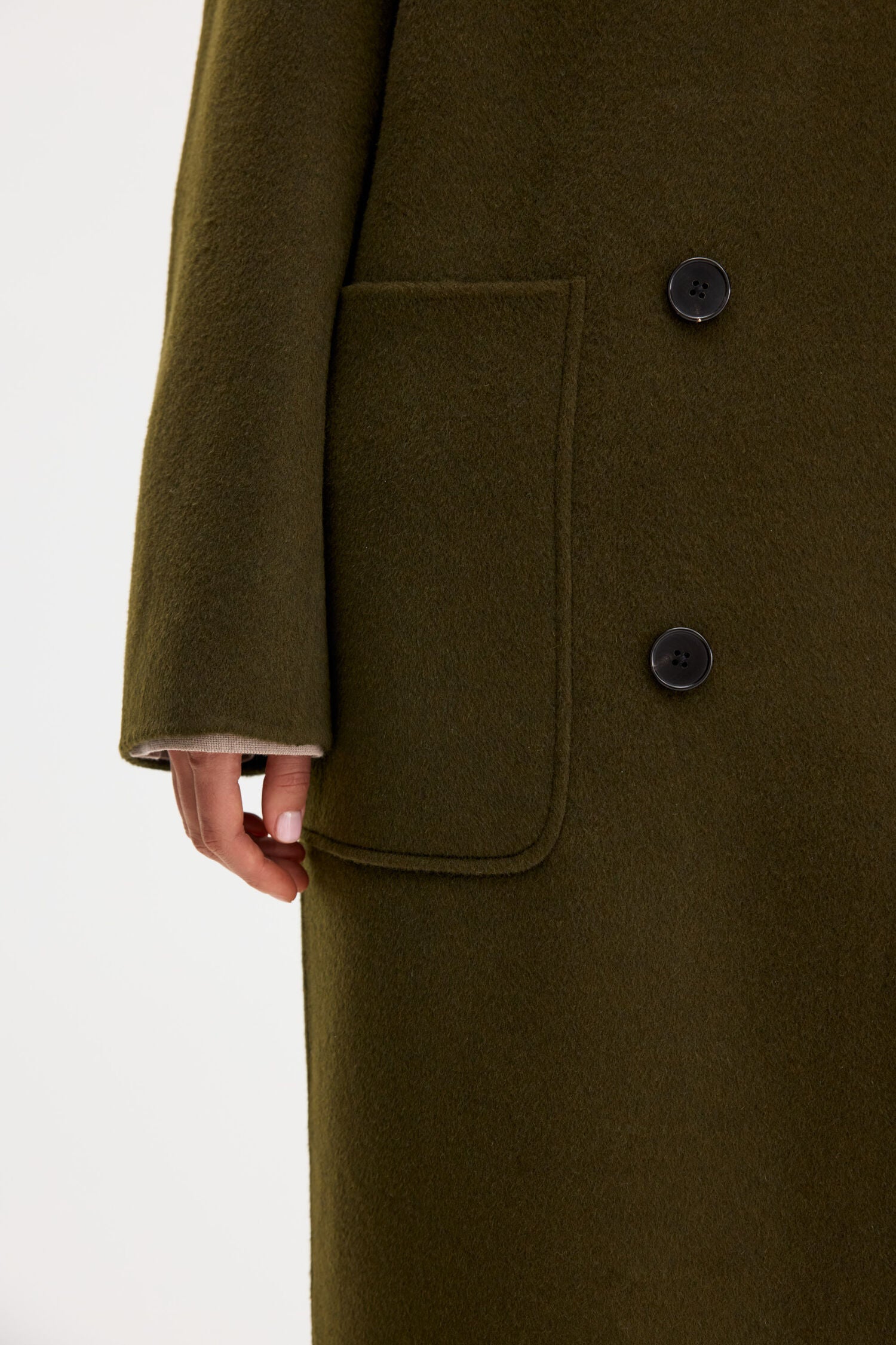 Filippa K naisten villakangastakki Amelia Doublé Coat, tummanvihreä