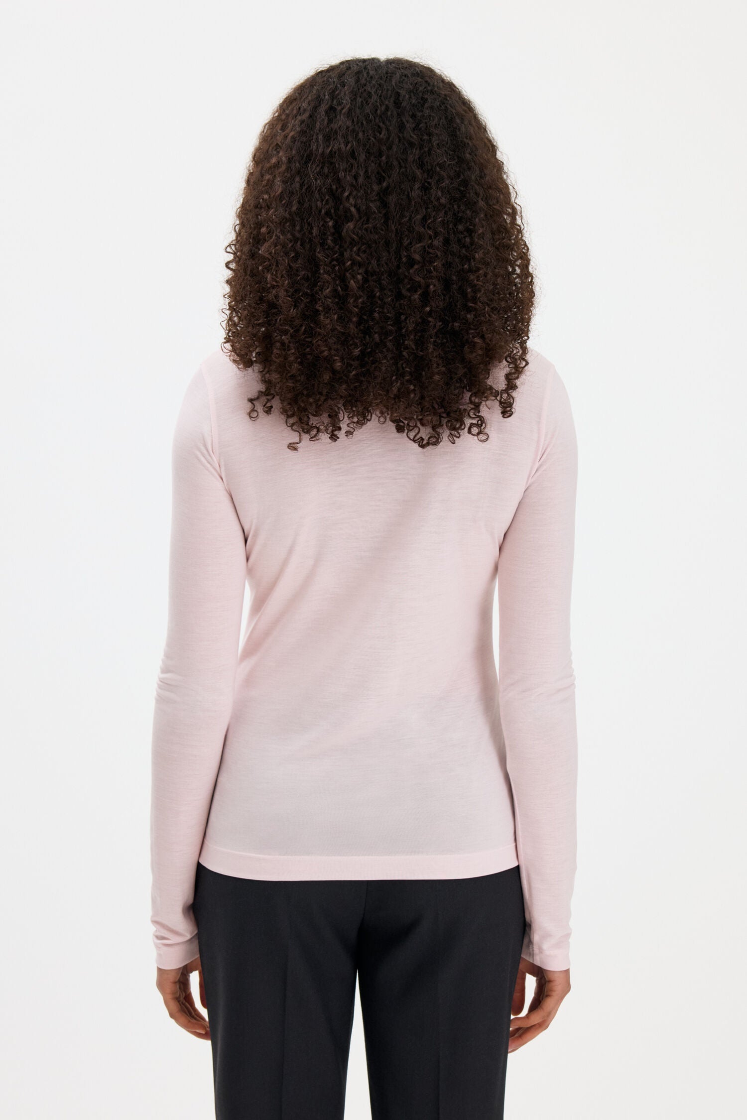 Filippa K naisten pusero Scooped Longsleeve Top, vaaleanpunainen