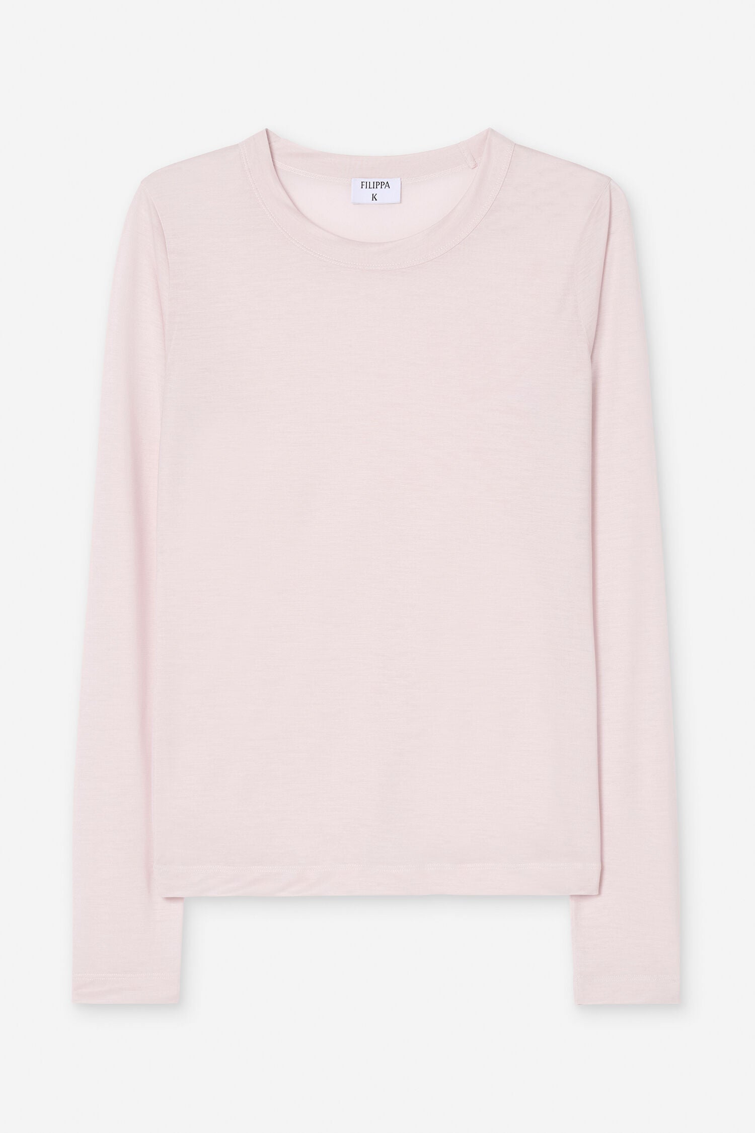 Filippa K naisten pusero Scooped Longsleeve Top, vaaleanpunainen