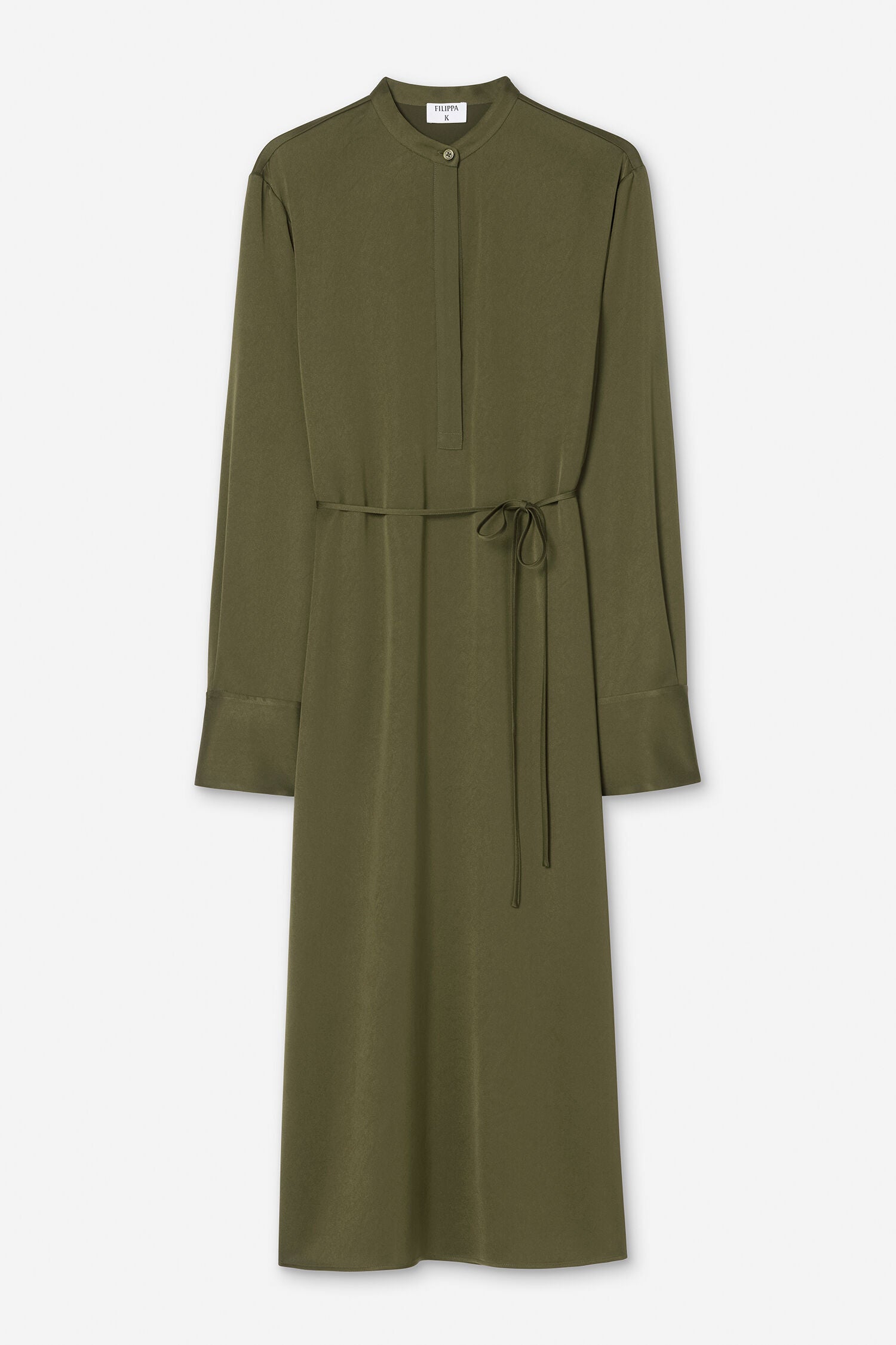 Filippa K naisten mekko Half Placket Dress, tummanvihreä