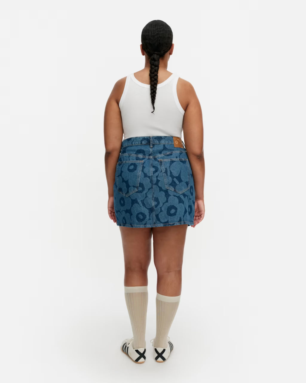 Marimekko farkkuhame Maridenim Ruudut Unikko, sininen kuosi