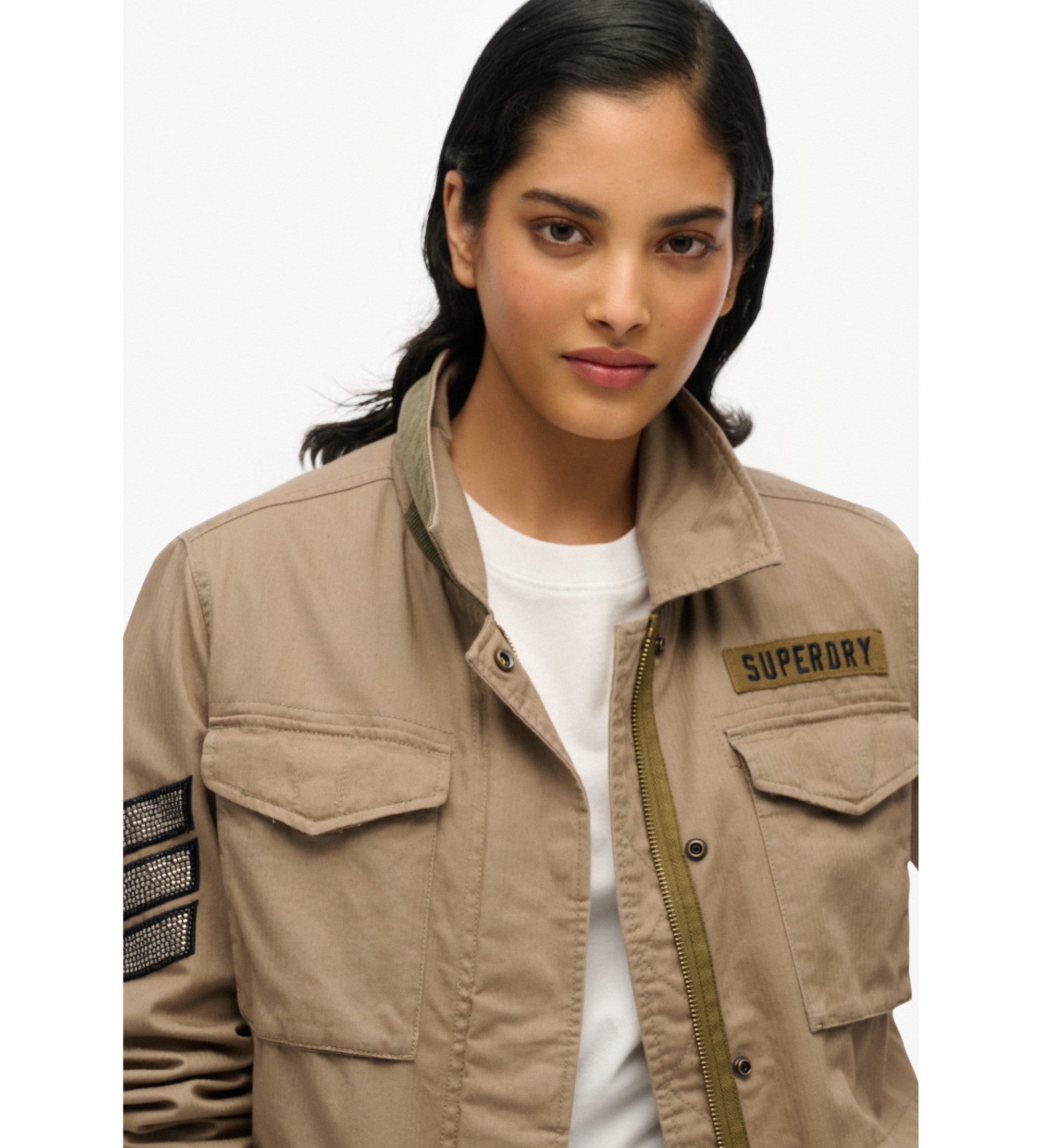 Superdry naisten takki, Embellished M65 Military Jkt Khaki