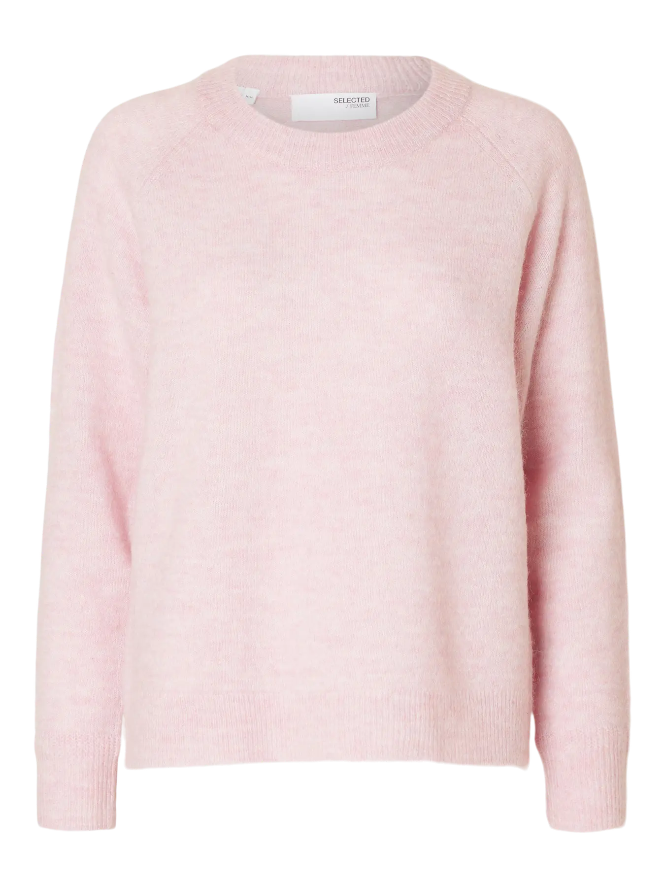 SLFLULU LS KNIT O-NECK NOOS Bleached Mauve MELAN