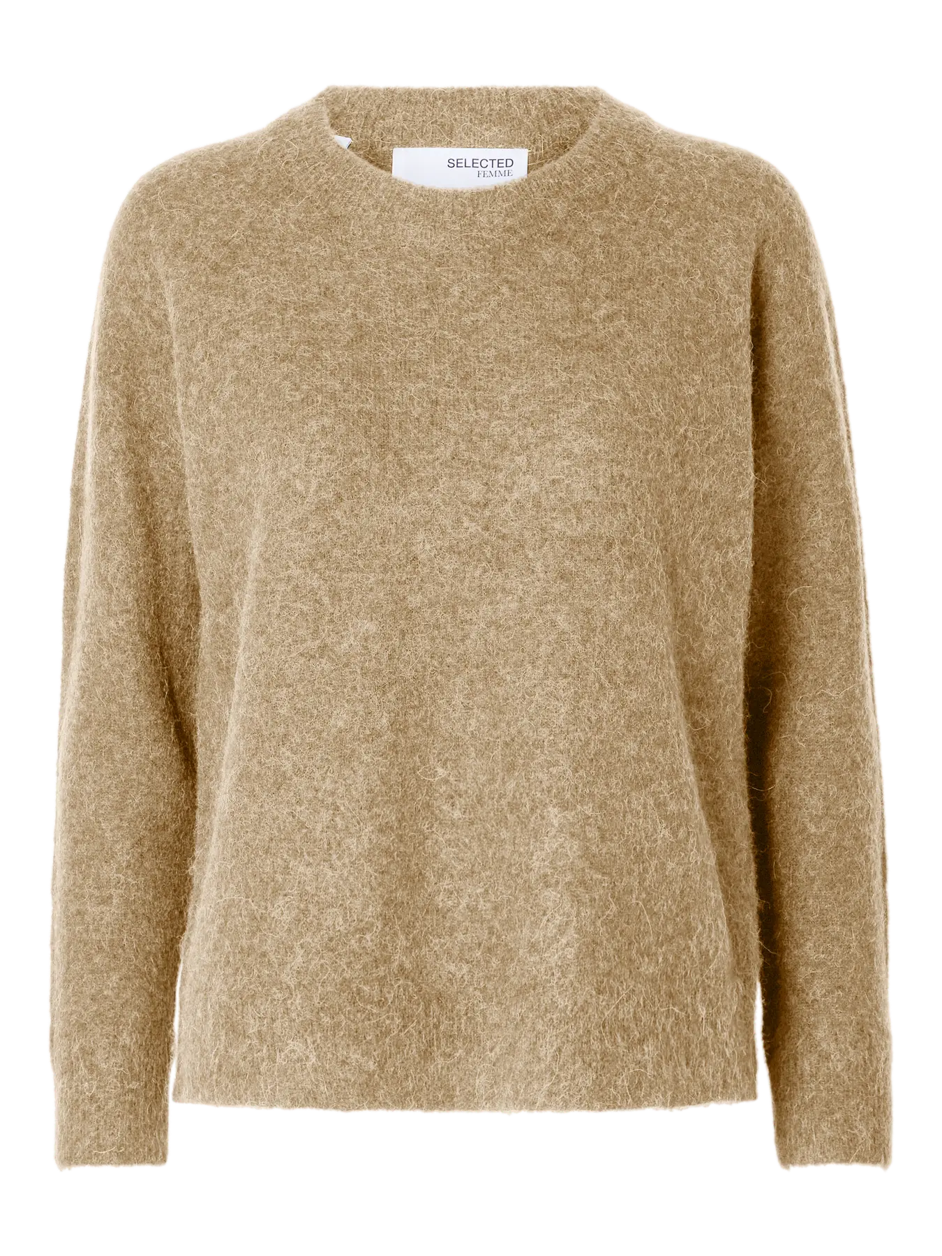 SLFLULU LS KNIT O-NECK NOOS SEPIA TINTI