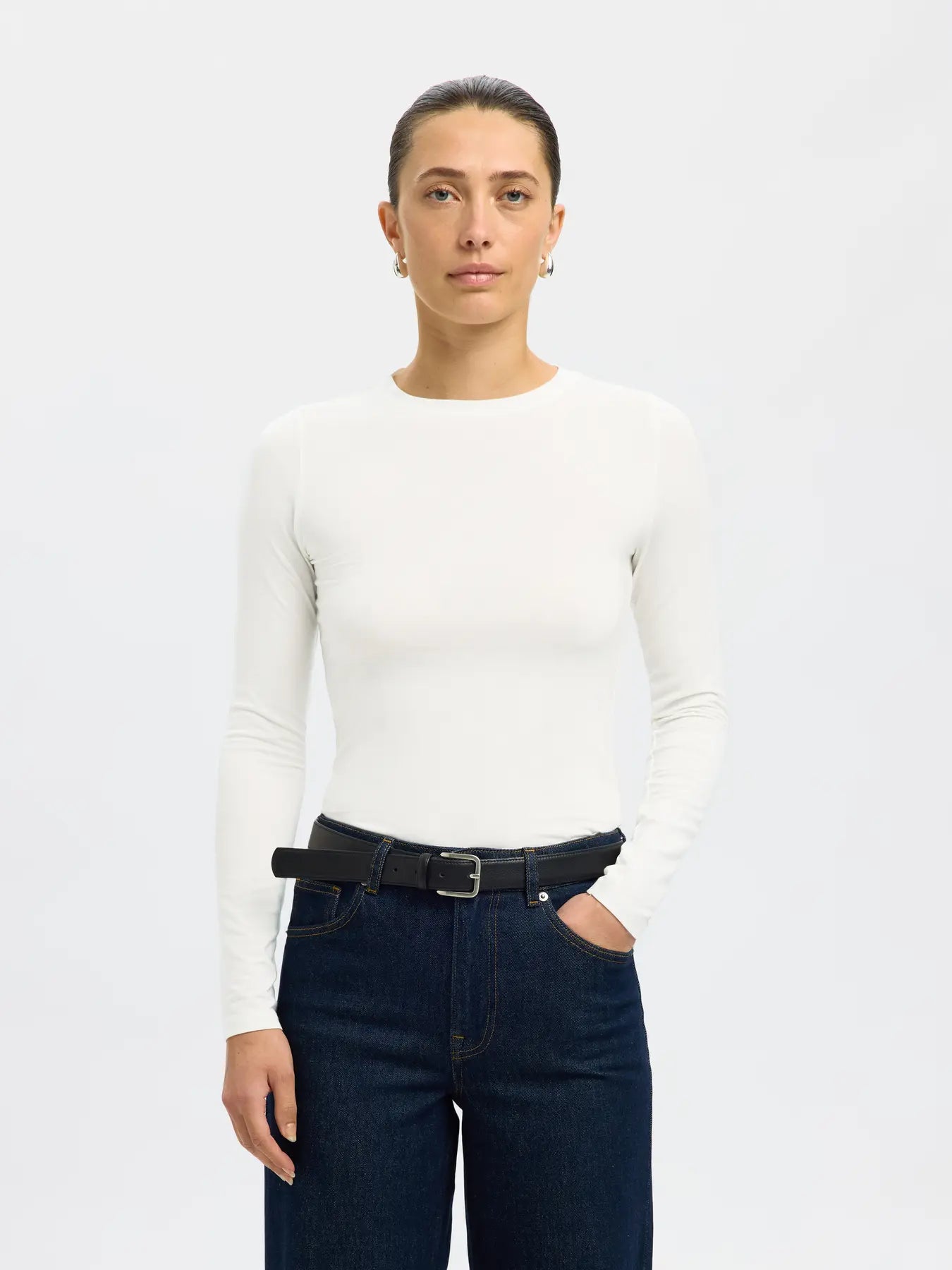SLFMANJA LS O-NECK NOOS Snow White