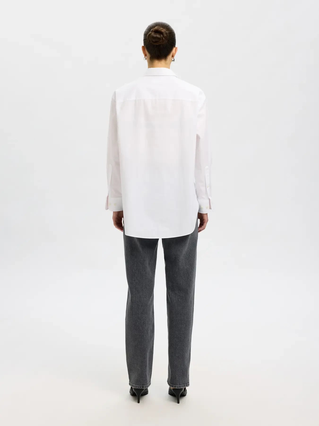 SLFESTER LS OVERSIZE SHIRT NOOS WHITE