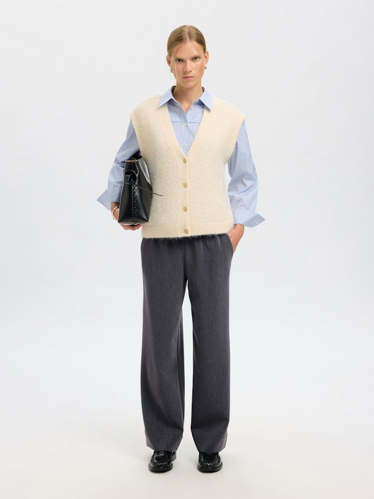 SLFPATRICIA MW WIDE PANT B Medium Grey Melange