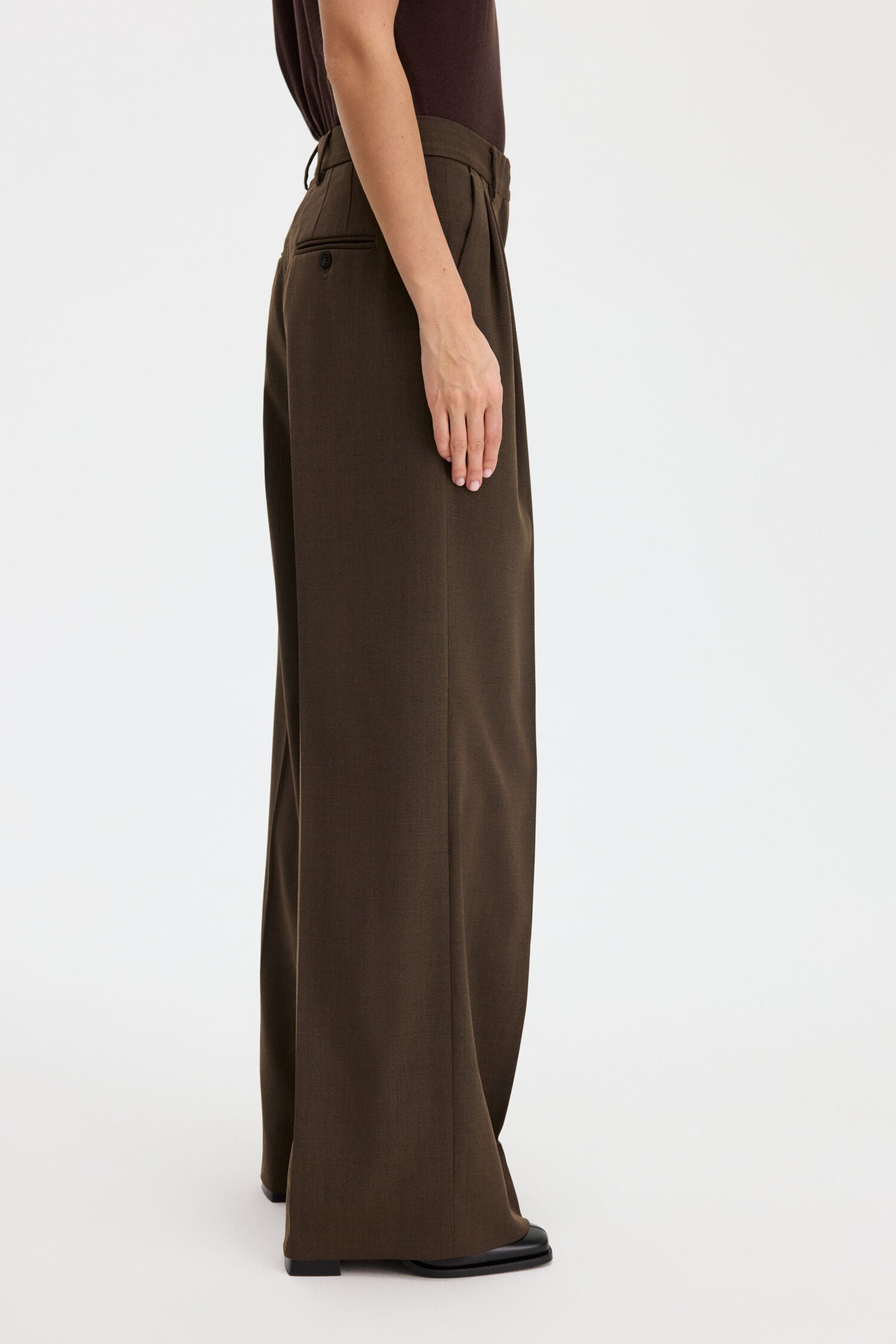 Filippa K naisten housut Darcey Wool Trousers, vaalea beige