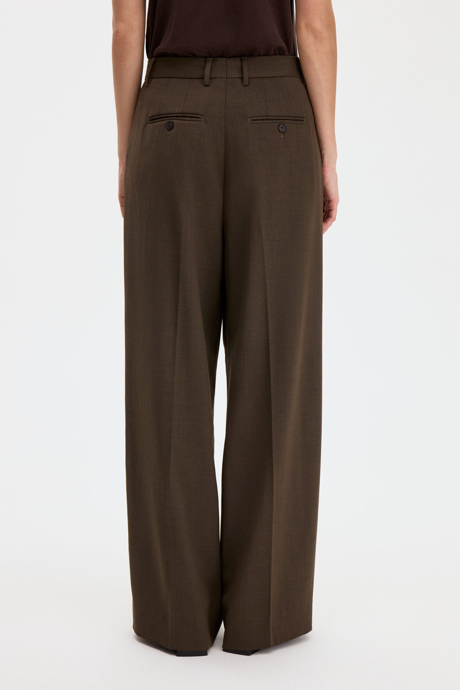 Filippa K naisten housut Darcey Wool Trousers, vaalea beige