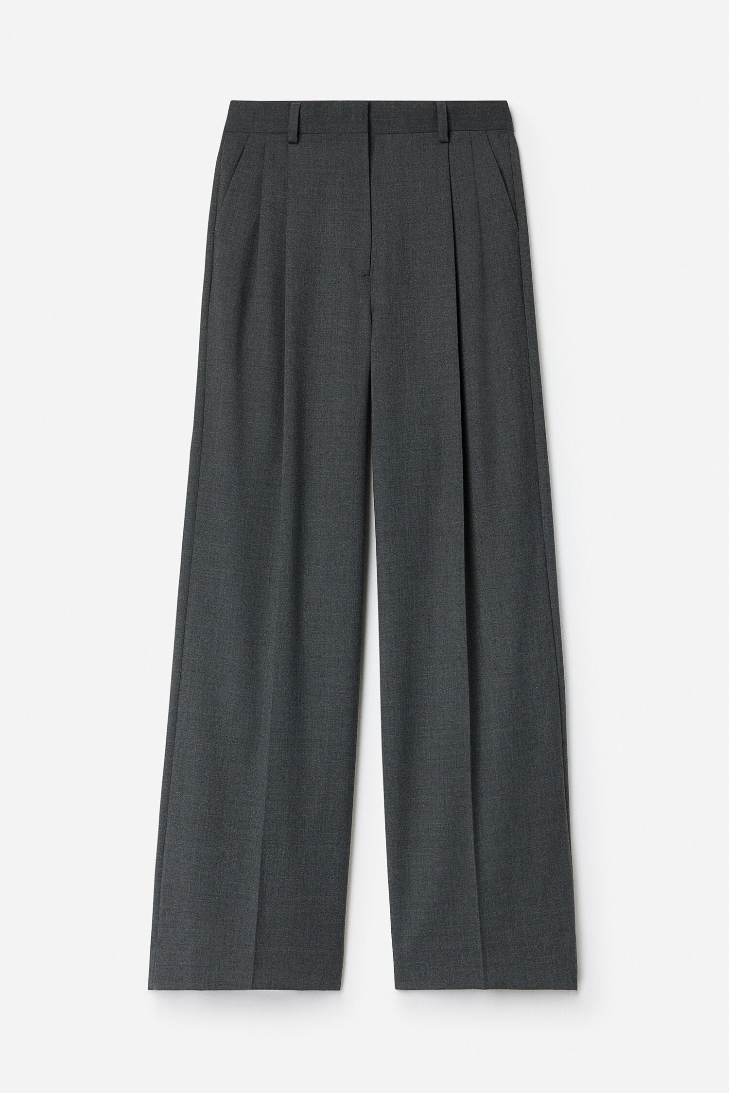 Filippa K naisten housut Darcey Wool Trousers, meleerattu grafiitti