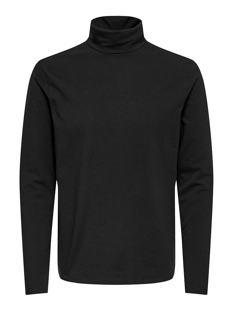 ONSMICHAN SLIM LS ROLLNECK Black