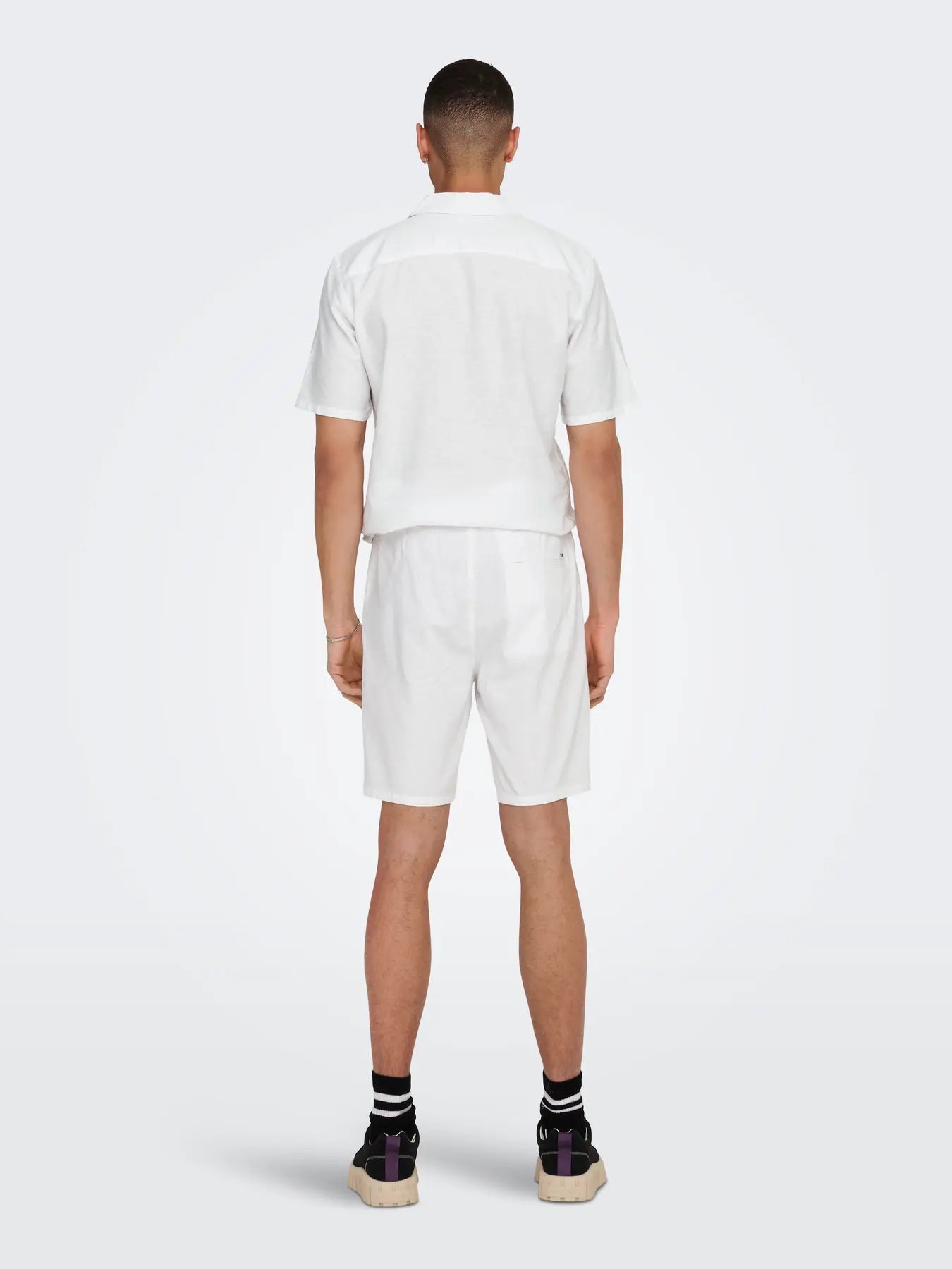 ONSLINUS 0007 COT LIN SHORTS NOOS Bright White