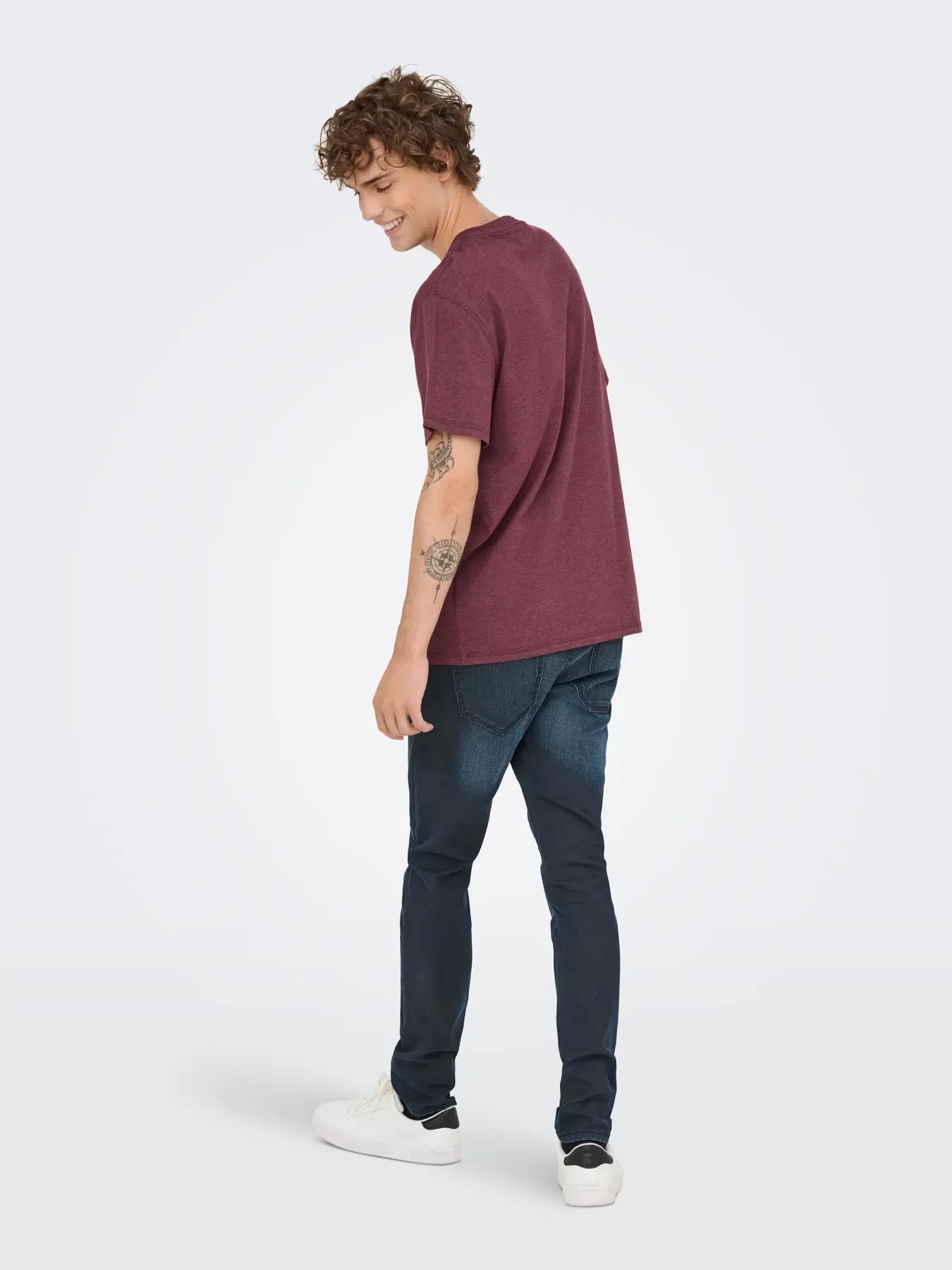 ONSMAX LIFE SS STITCH TEE NOOS Port Royale MELANGE