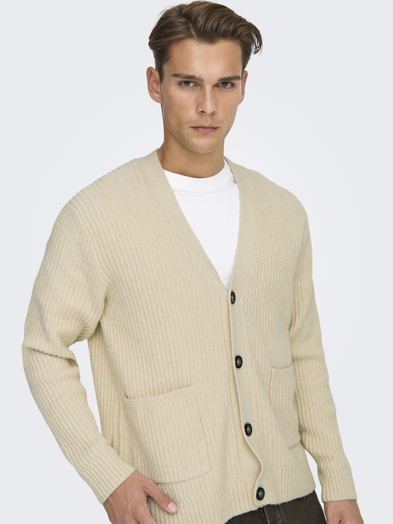 ONSFRAME RLX CARDIGAN KNIT Oatmeal