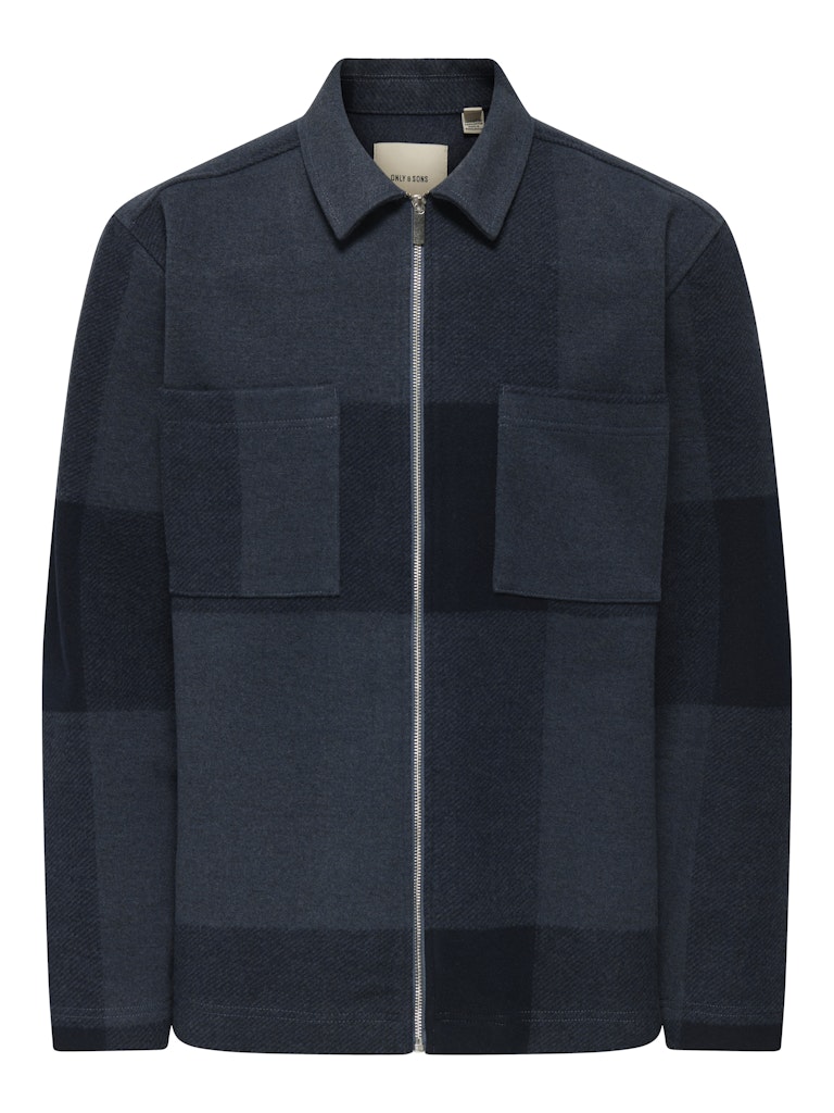 ONSWAKE CHECKED ZIP OVERSHIRT Vintage Indigo