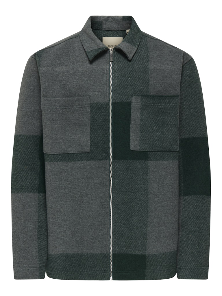 ONSWAKE CHECKED ZIP OVERSHIRT Dark Sea Checks