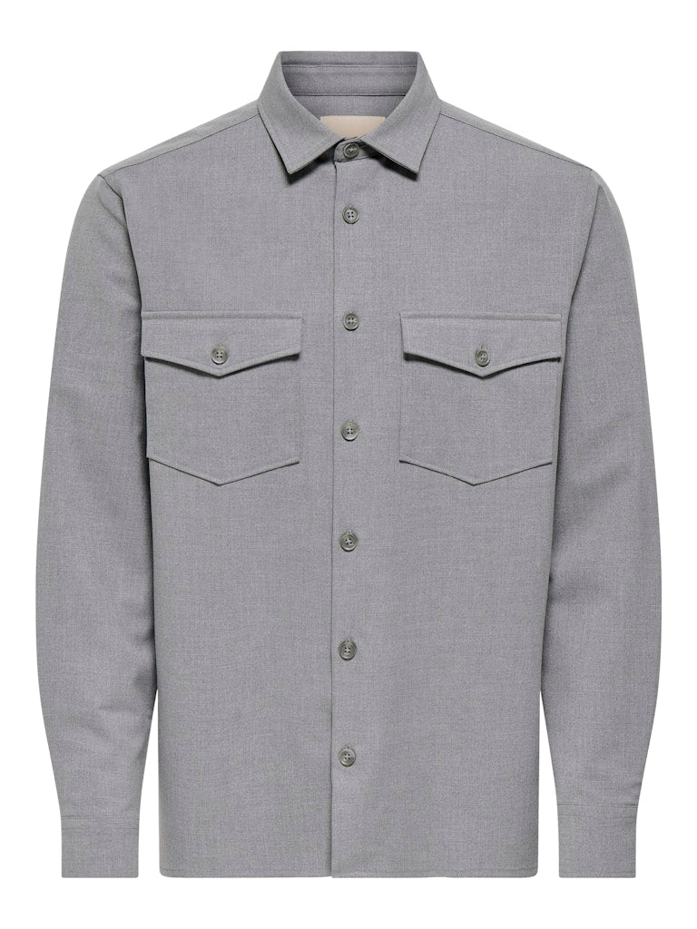 ONSVENUS REG OVERSHIRT NOOS Light Grey Melange