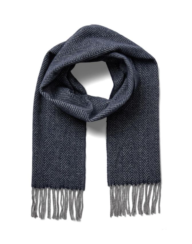 Gino Marcello huivi Heringbone Scarf, sininen kuosi