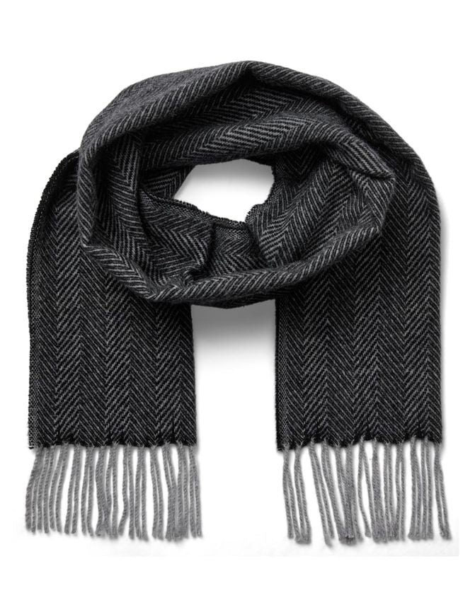 Gino Marcello huivi Heringbone Scarf, harmaa kuosillinen